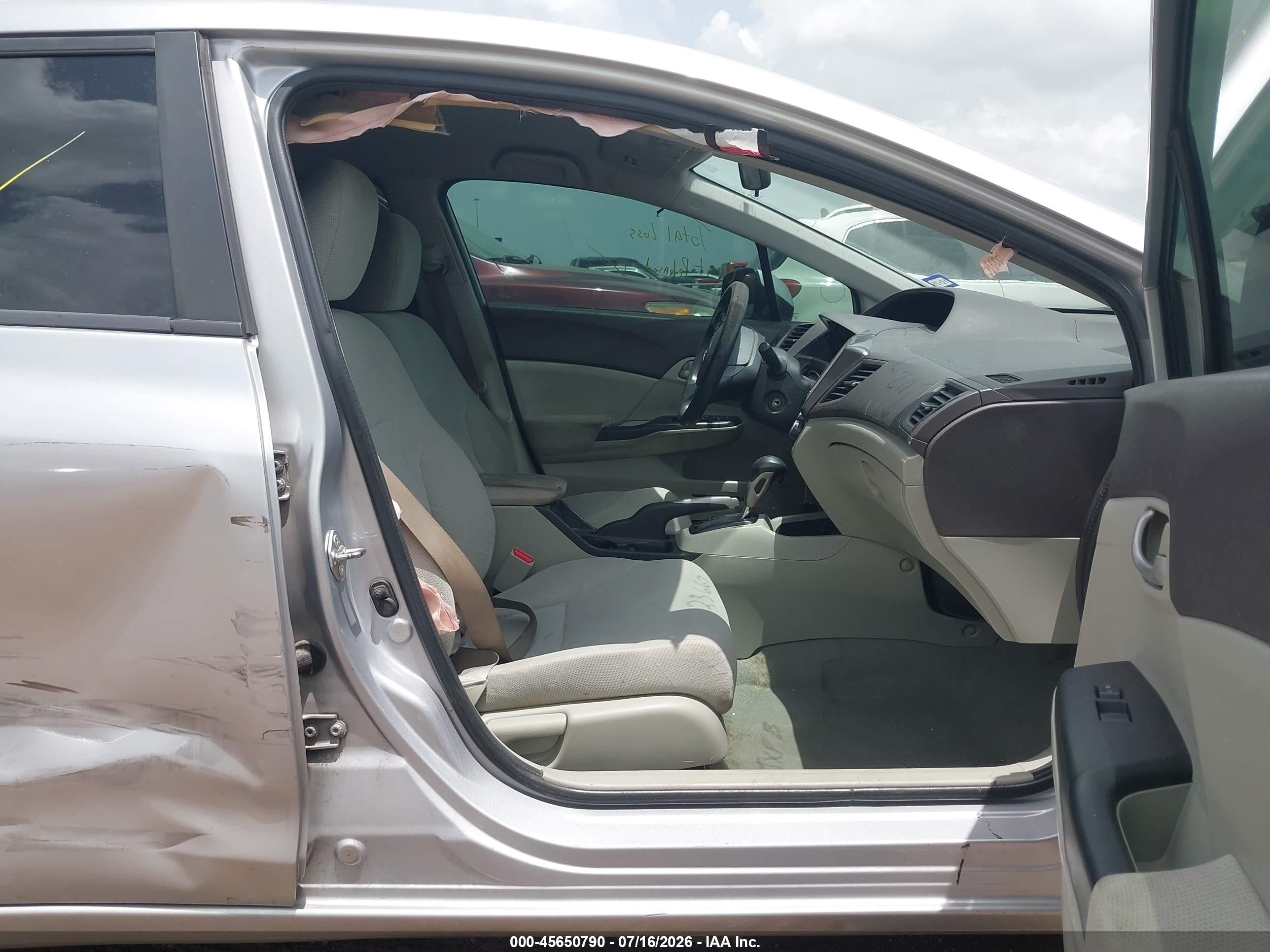 2012 Honda Civic Lx Silver vin: 2HGFB2F58CH595829