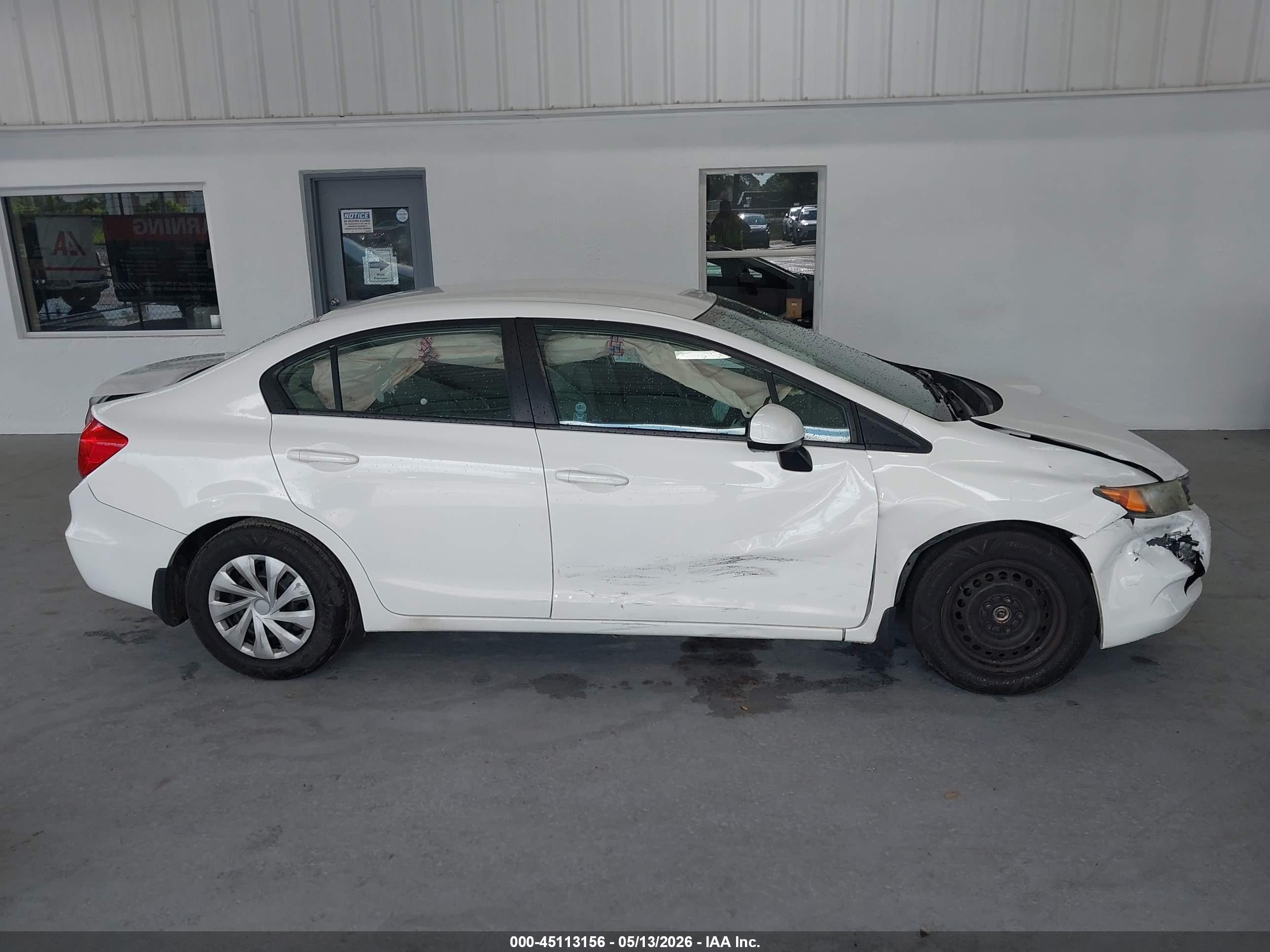 2012 Honda Civic Lx Белый vin: 2HGFB2F58CH601824