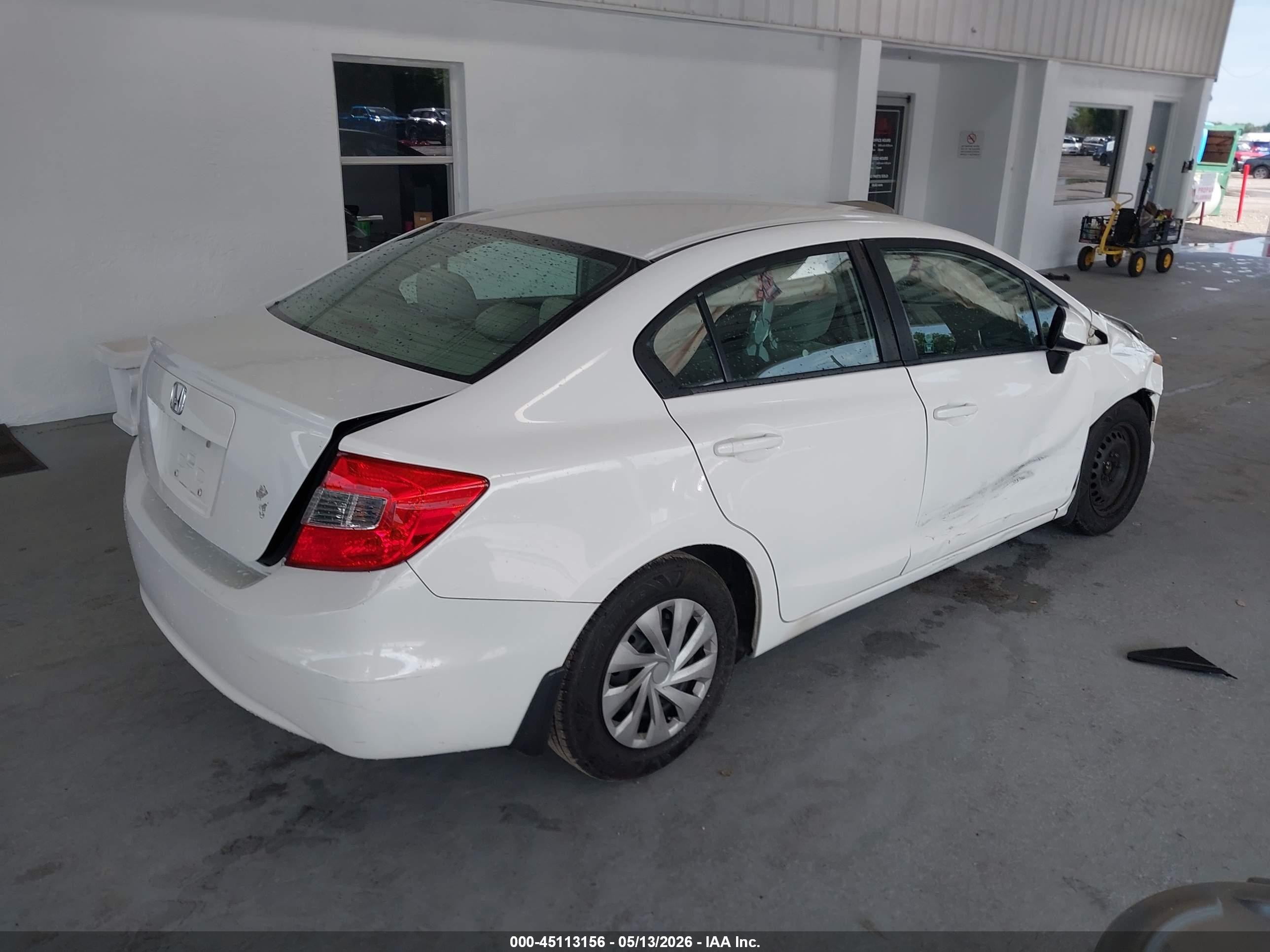 2012 Honda Civic Lx Белый vin: 2HGFB2F58CH601824