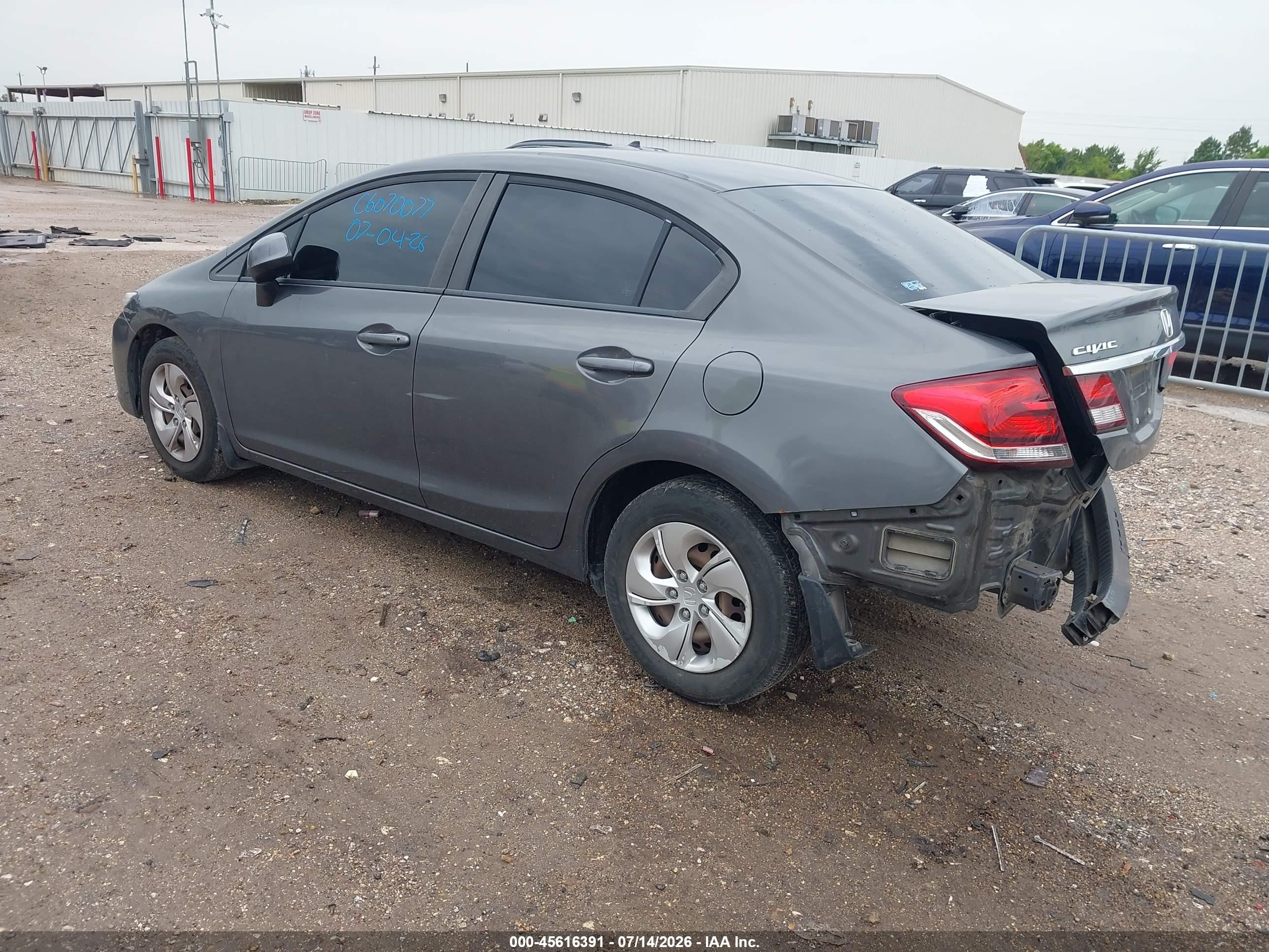 2013 Honda Civic Lx Gray vin: 2HGFB2F58DH504818