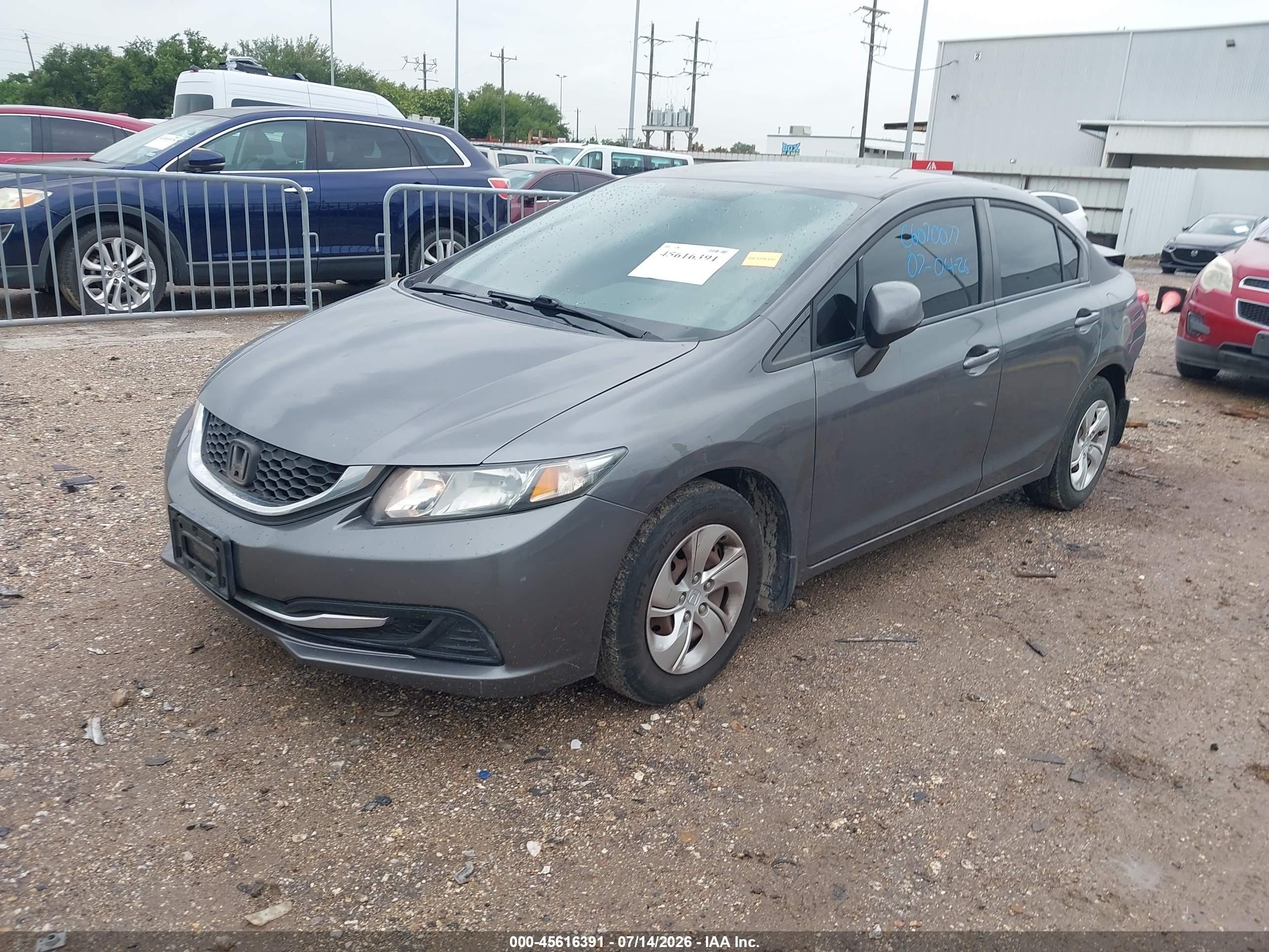 2013 Honda Civic Lx Gray vin: 2HGFB2F58DH504818