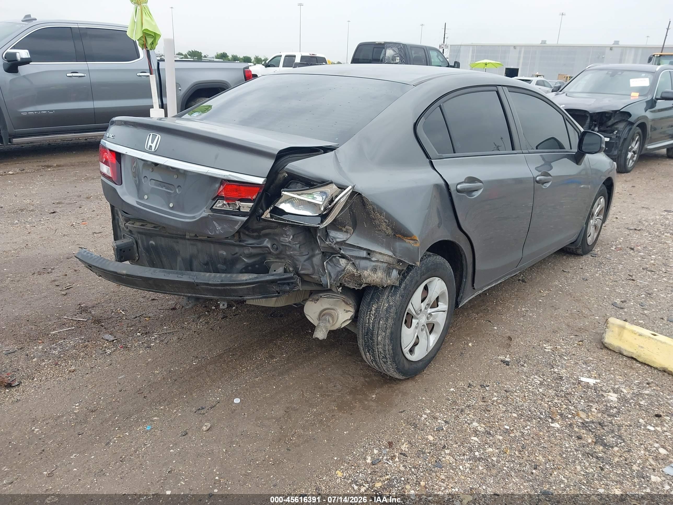 2013 Honda Civic Lx Gray vin: 2HGFB2F58DH504818