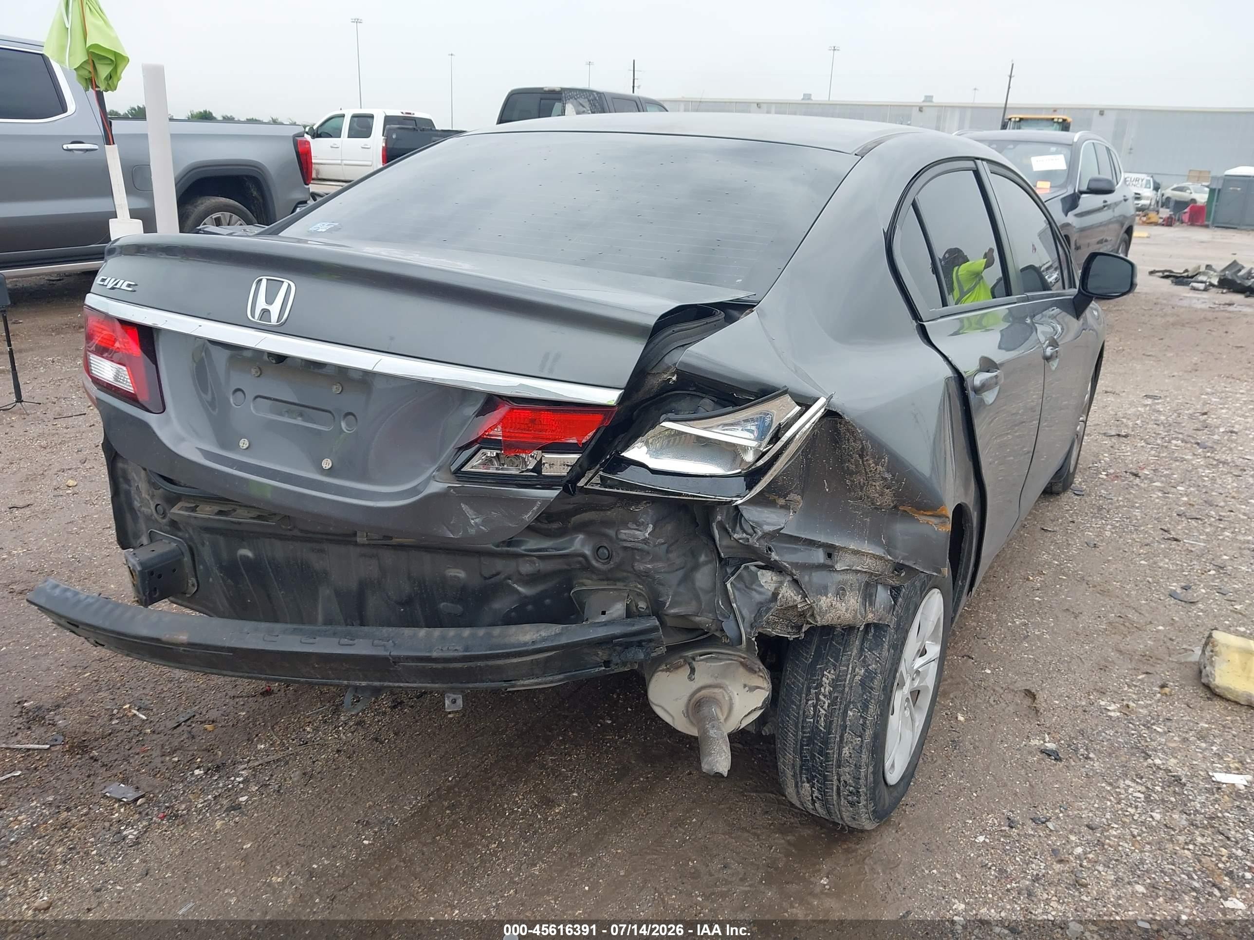 2013 Honda Civic Lx Gray vin: 2HGFB2F58DH504818