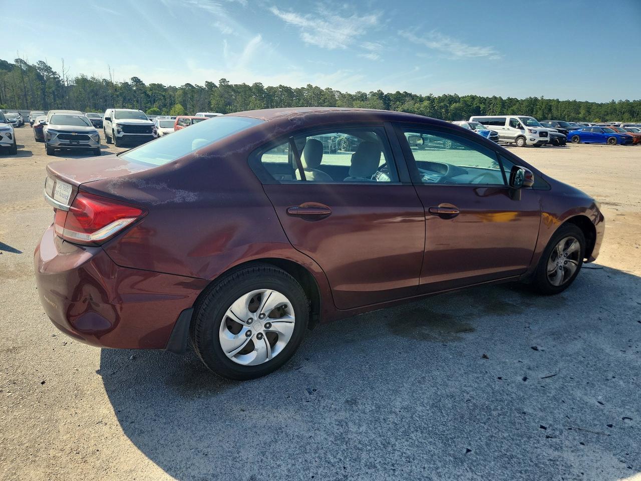 2013 Honda Civic Lx Burgundy vin: 2HGFB2F58DH529881