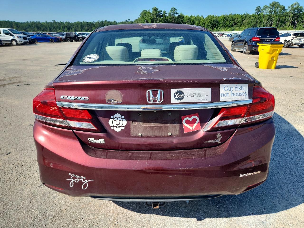 2013 Honda Civic Lx Burgundy vin: 2HGFB2F58DH529881