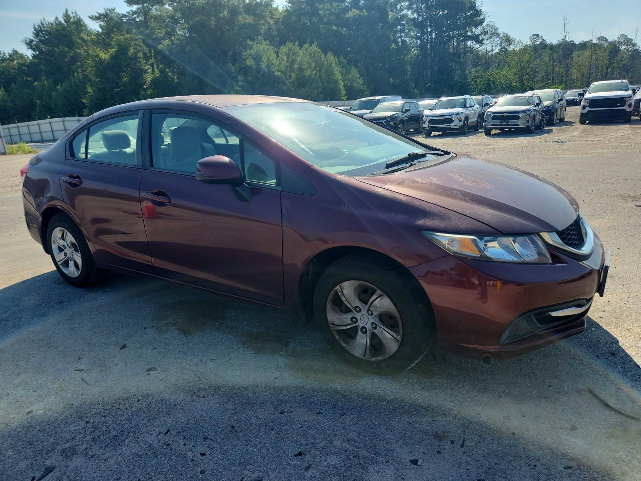 2013 Honda Civic Lx Burgundy vin: 2HGFB2F58DH529881