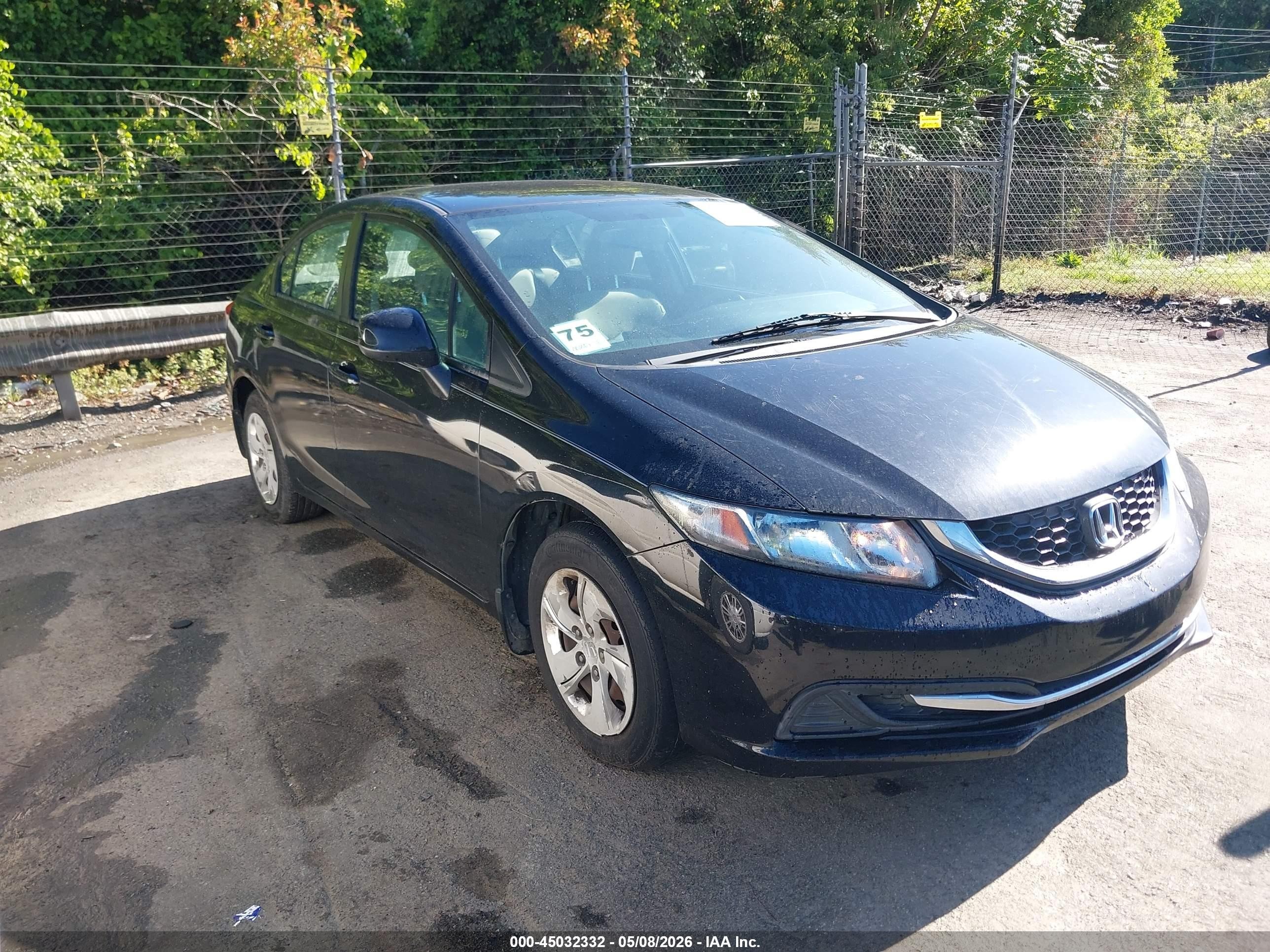 2013 Honda Civic Lx Black vin: 2HGFB2F58DH561522