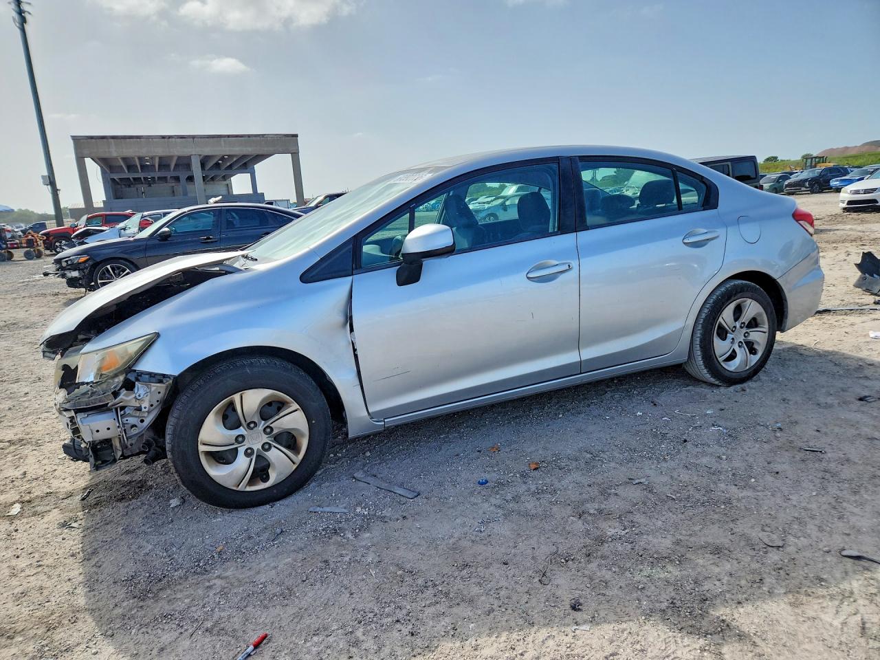 2013 Honda Civic Lx Silver vin: 2HGFB2F58DH563738