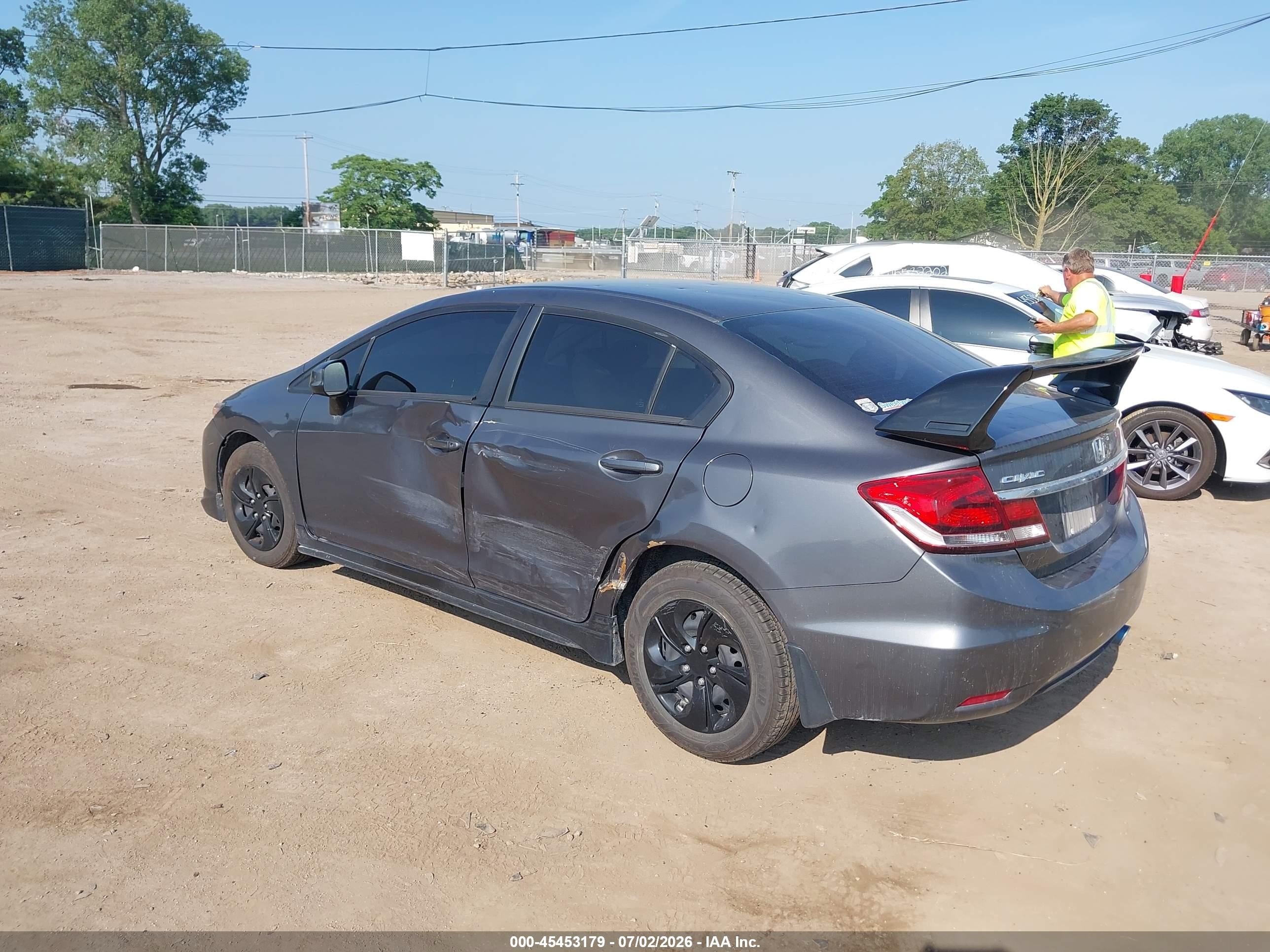 2013 Honda Civic Lx Серый vin: 2HGFB2F58DH565571
