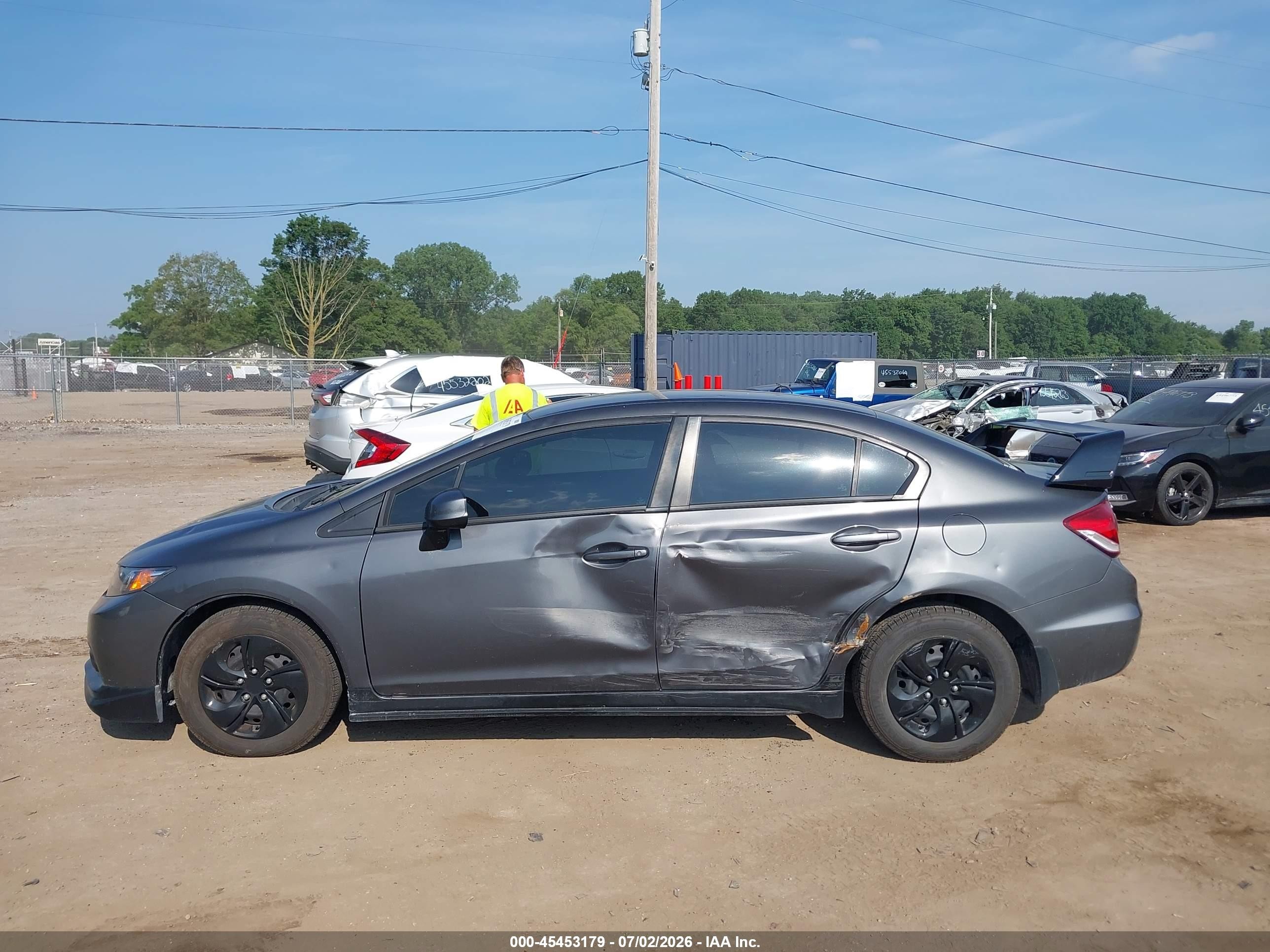 2013 Honda Civic Lx Серый vin: 2HGFB2F58DH565571