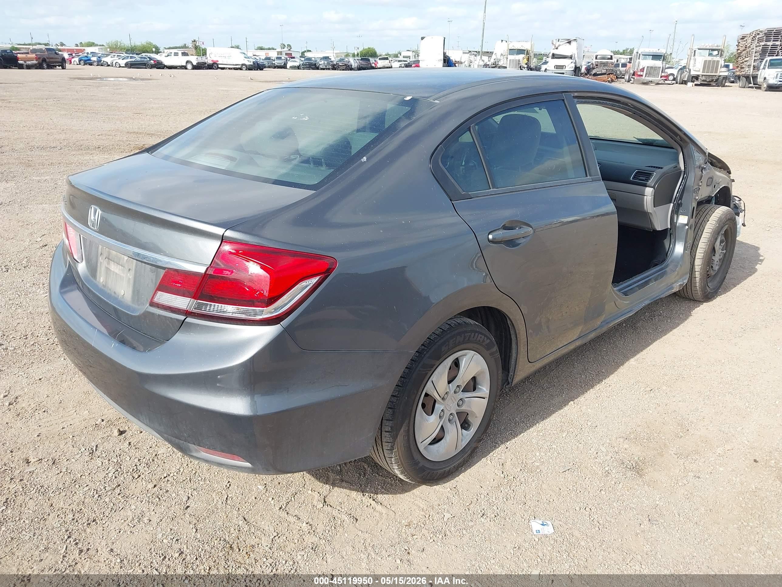 2013 Honda Civic Lx Gray vin: 2HGFB2F58DH570219