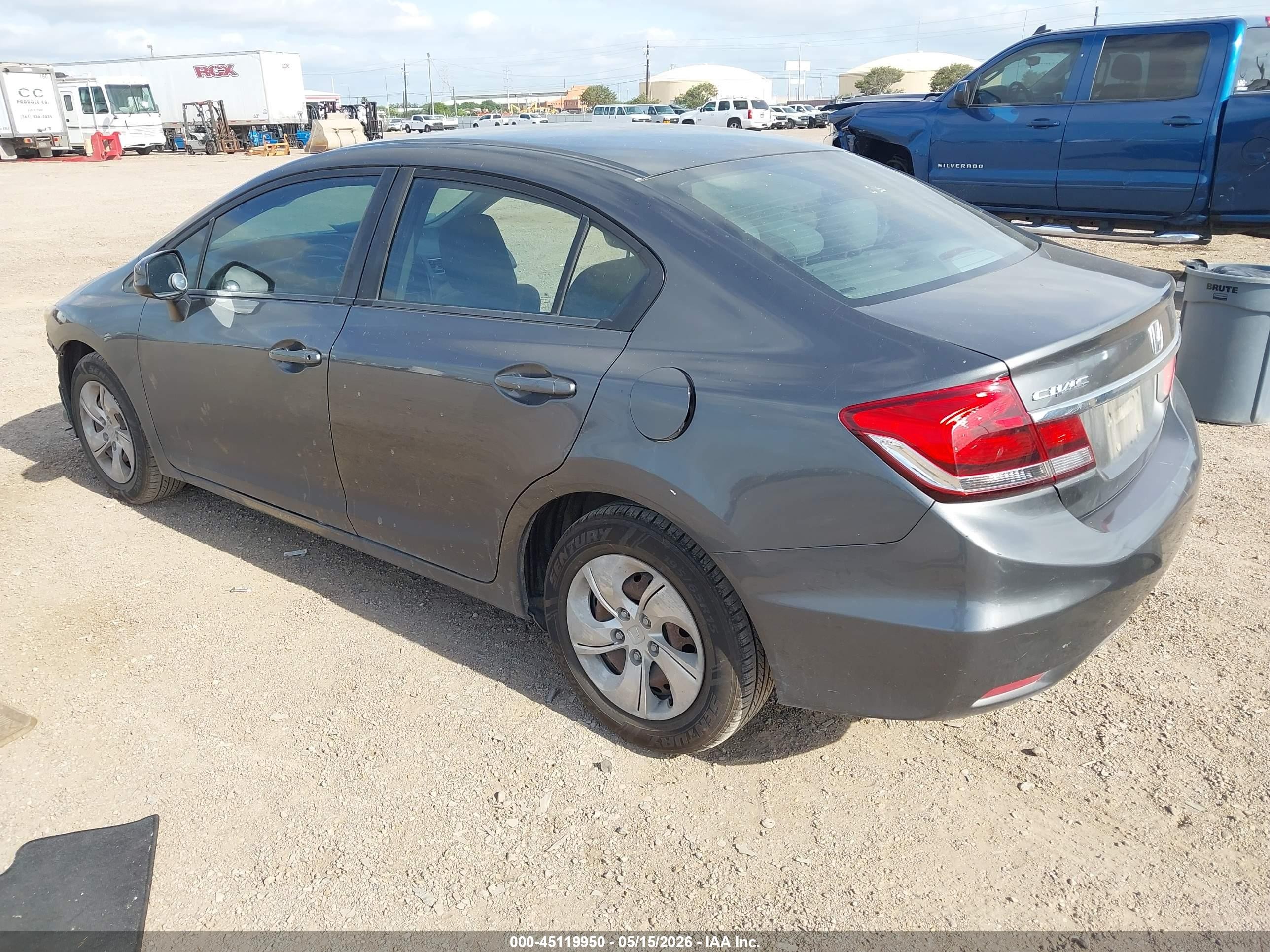 2013 Honda Civic Lx Gray vin: 2HGFB2F58DH570219