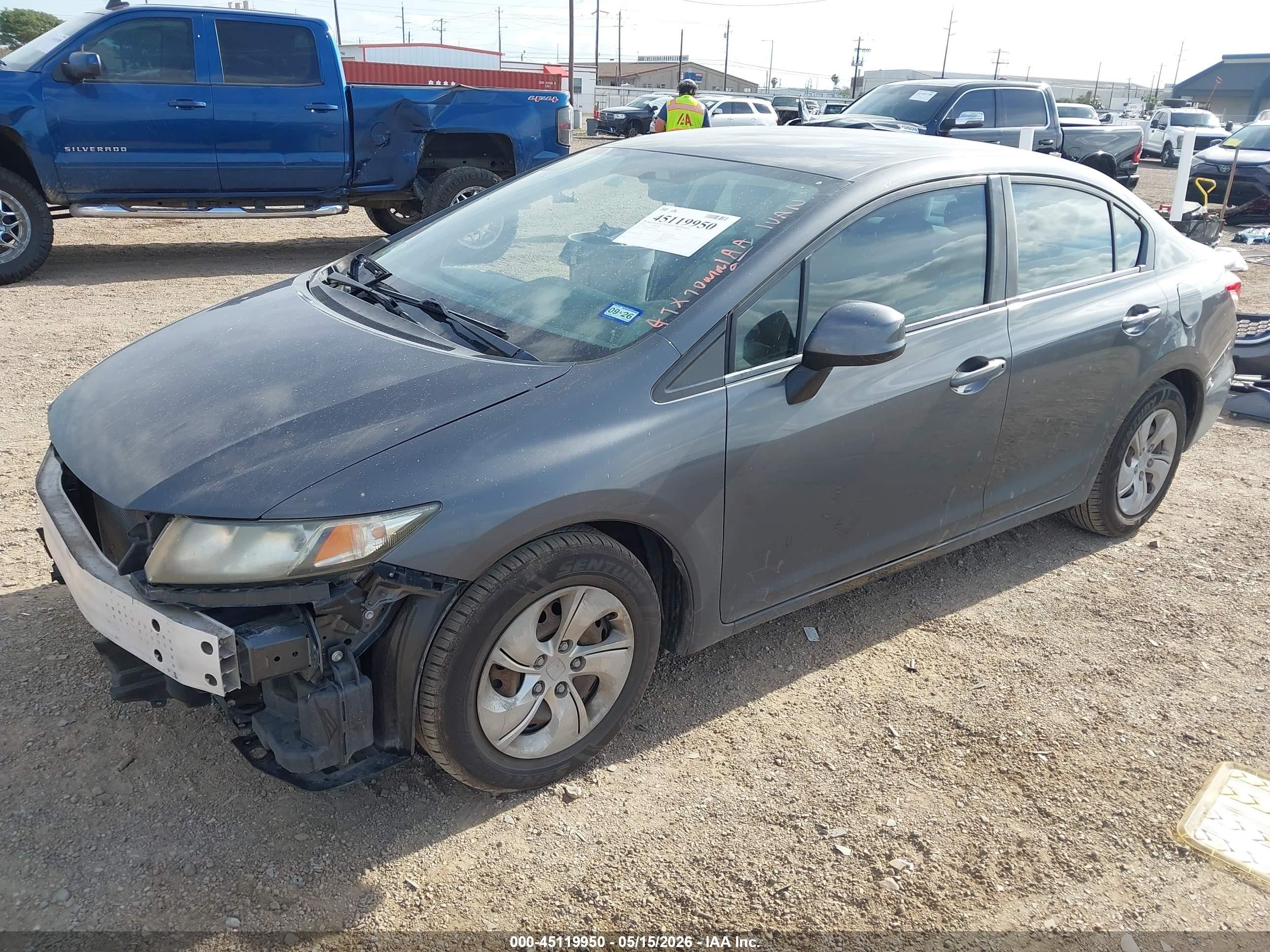 2013 Honda Civic Lx Gray vin: 2HGFB2F58DH570219