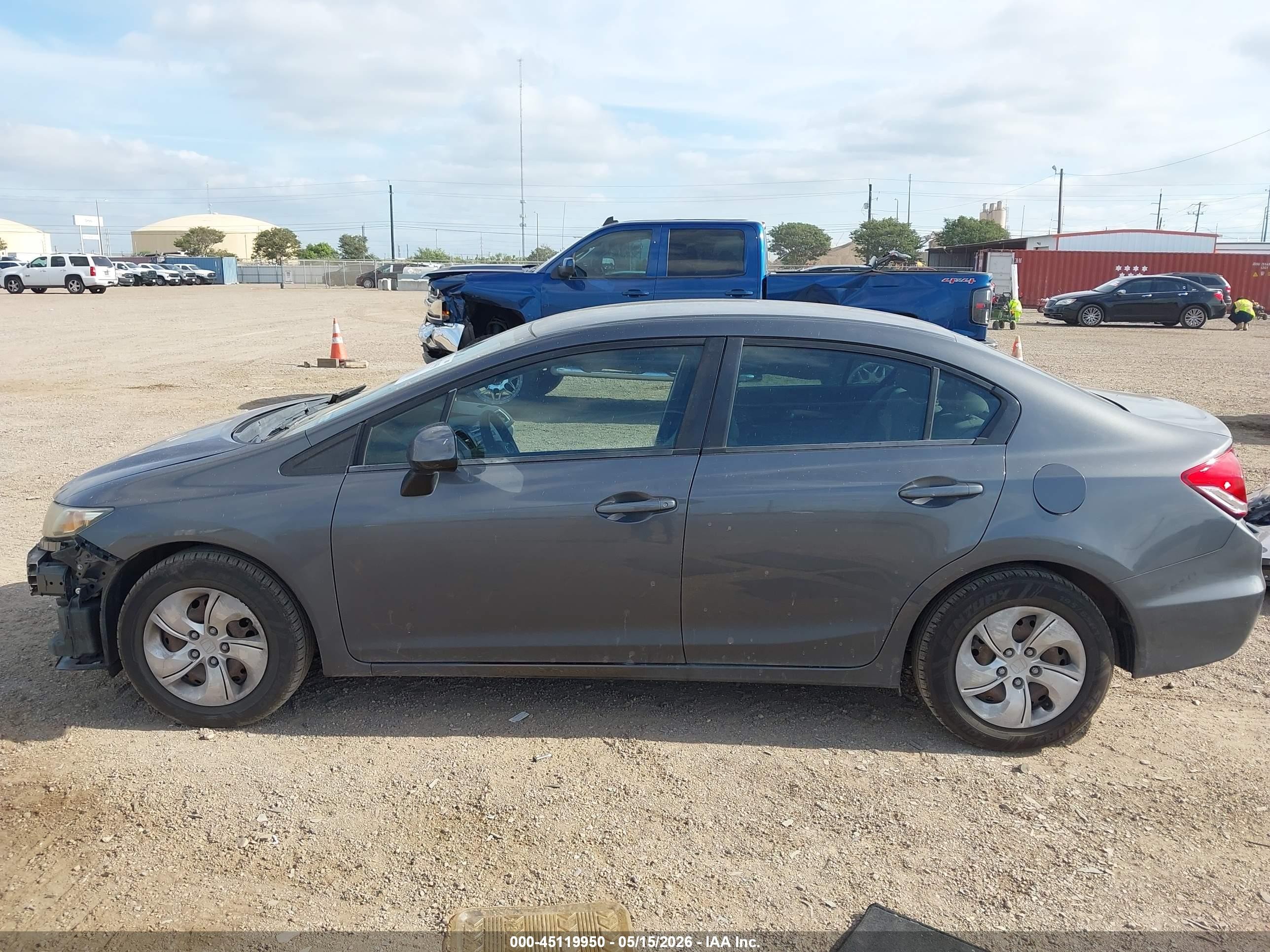 2013 Honda Civic Lx Gray vin: 2HGFB2F58DH570219