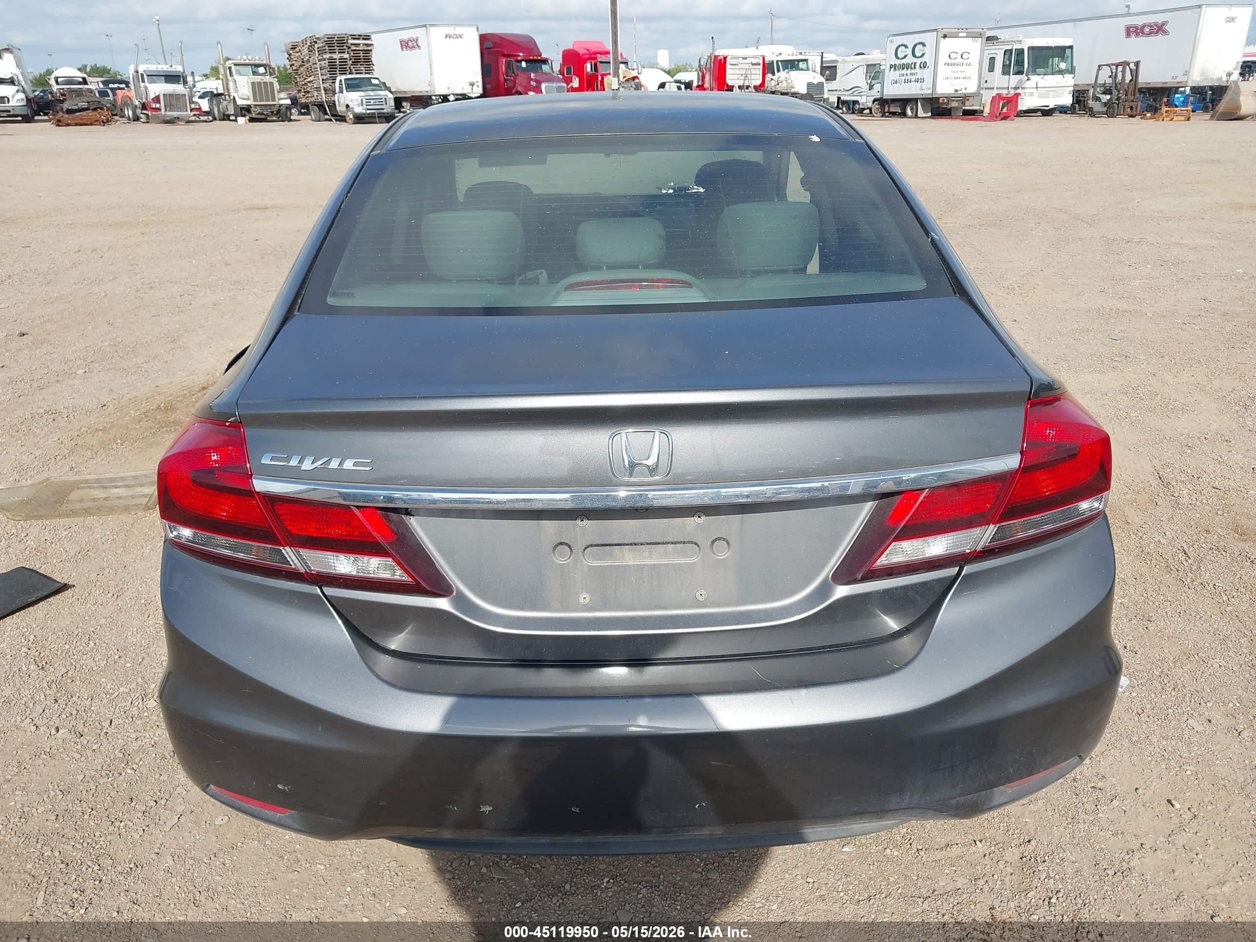 2013 Honda Civic Lx Gray vin: 2HGFB2F58DH570219
