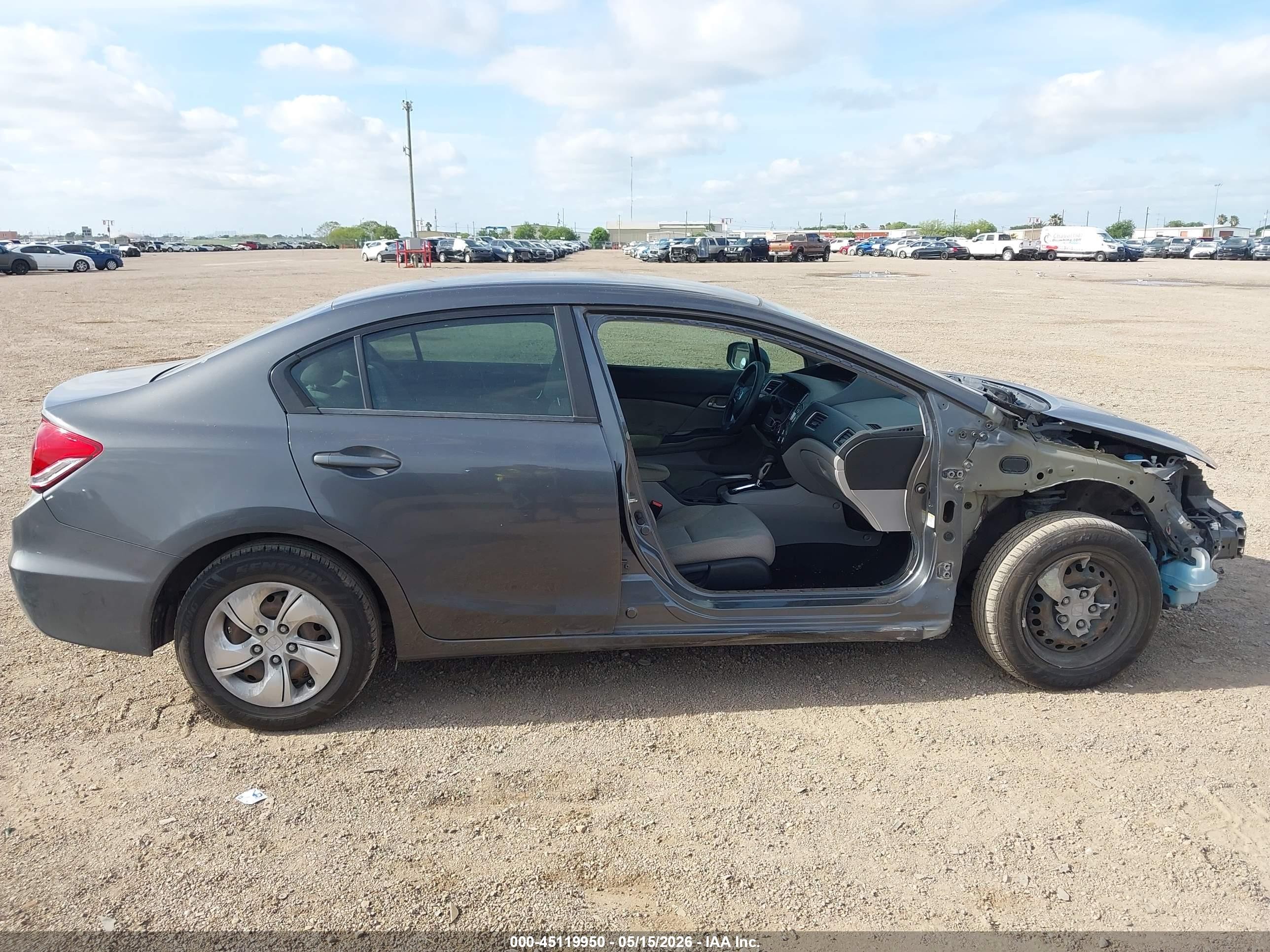 2013 Honda Civic Lx Gray vin: 2HGFB2F58DH570219