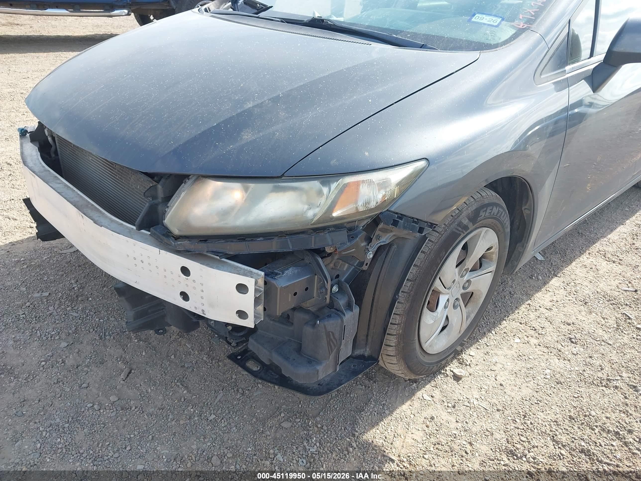 2013 Honda Civic Lx Gray vin: 2HGFB2F58DH570219