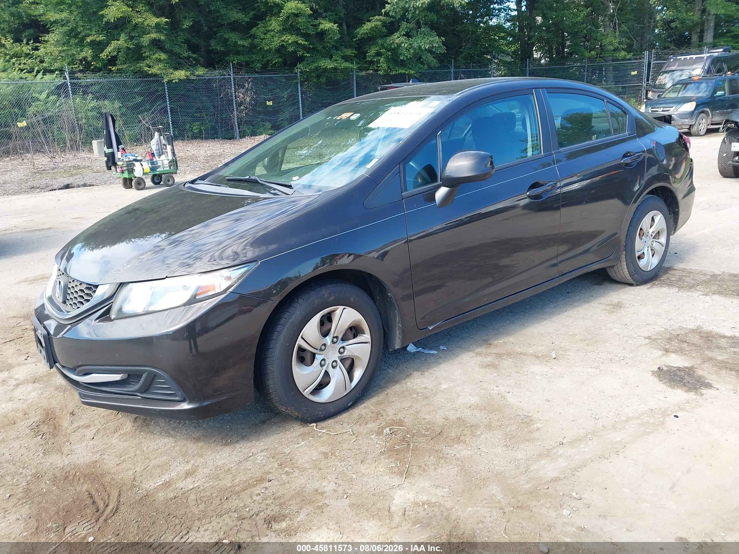 2013 Honda Civic Lx Black vin: 2HGFB2F58DH582824