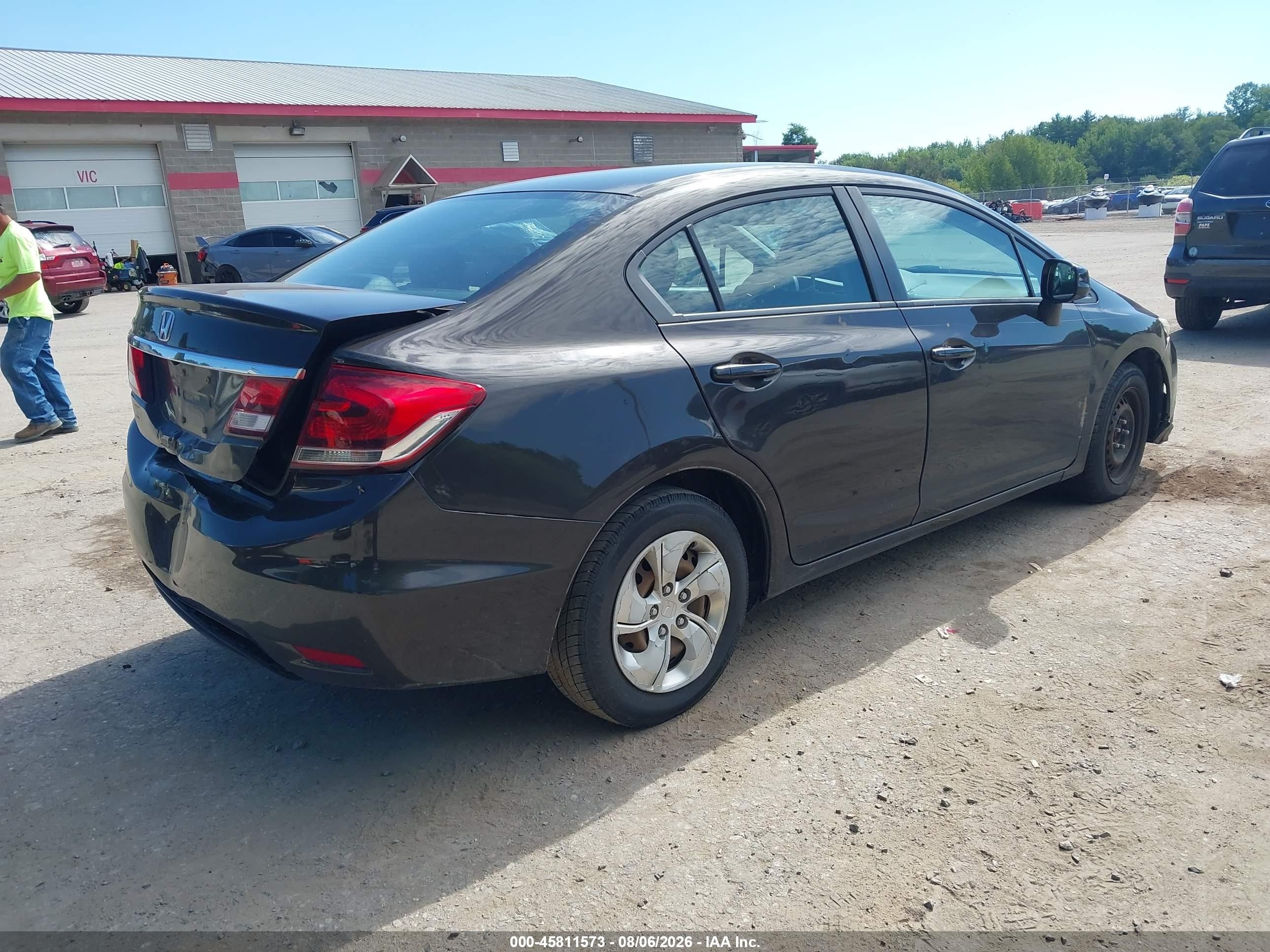 2013 Honda Civic Lx Black vin: 2HGFB2F58DH582824