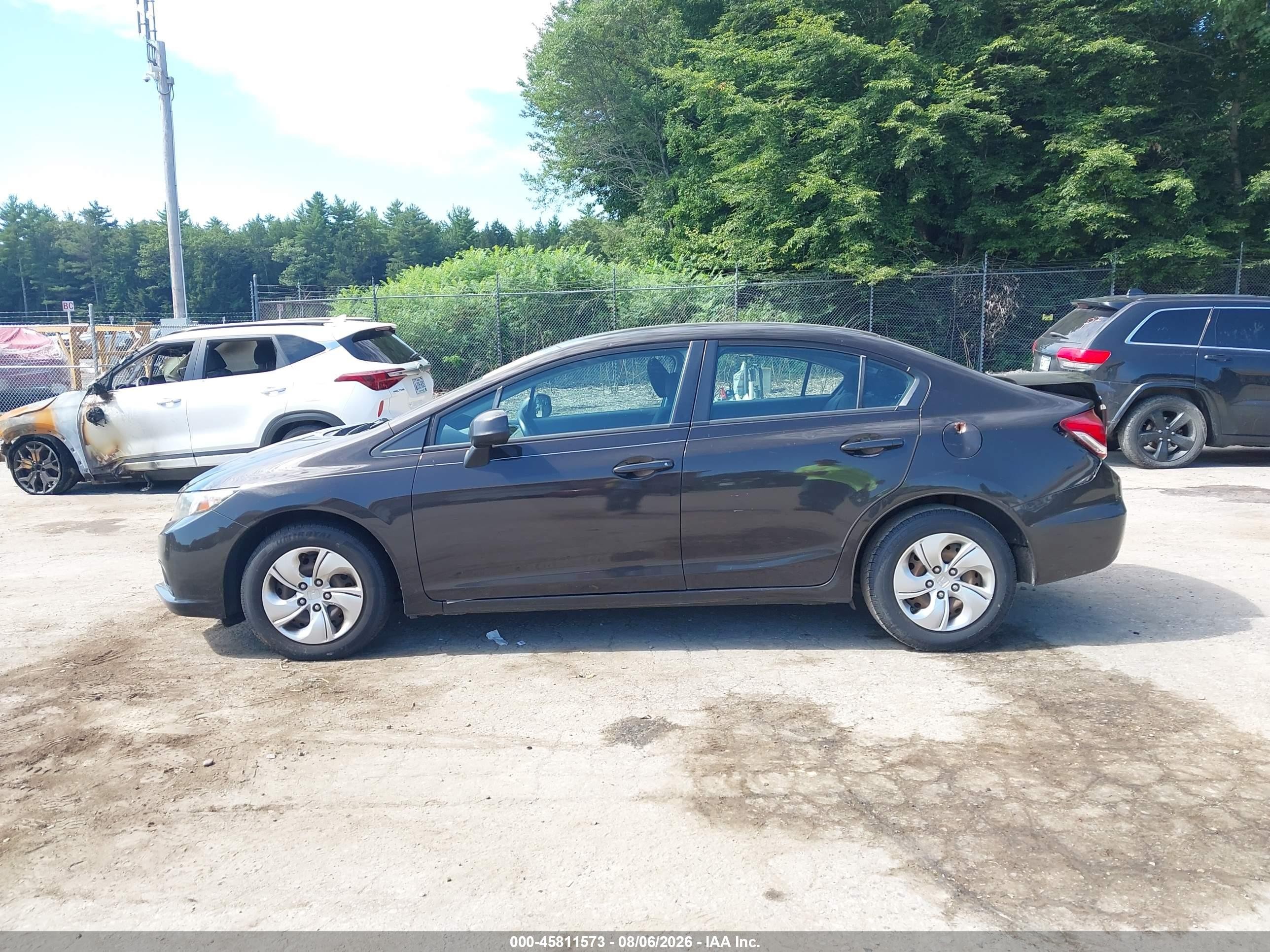 2013 Honda Civic Lx Black vin: 2HGFB2F58DH582824
