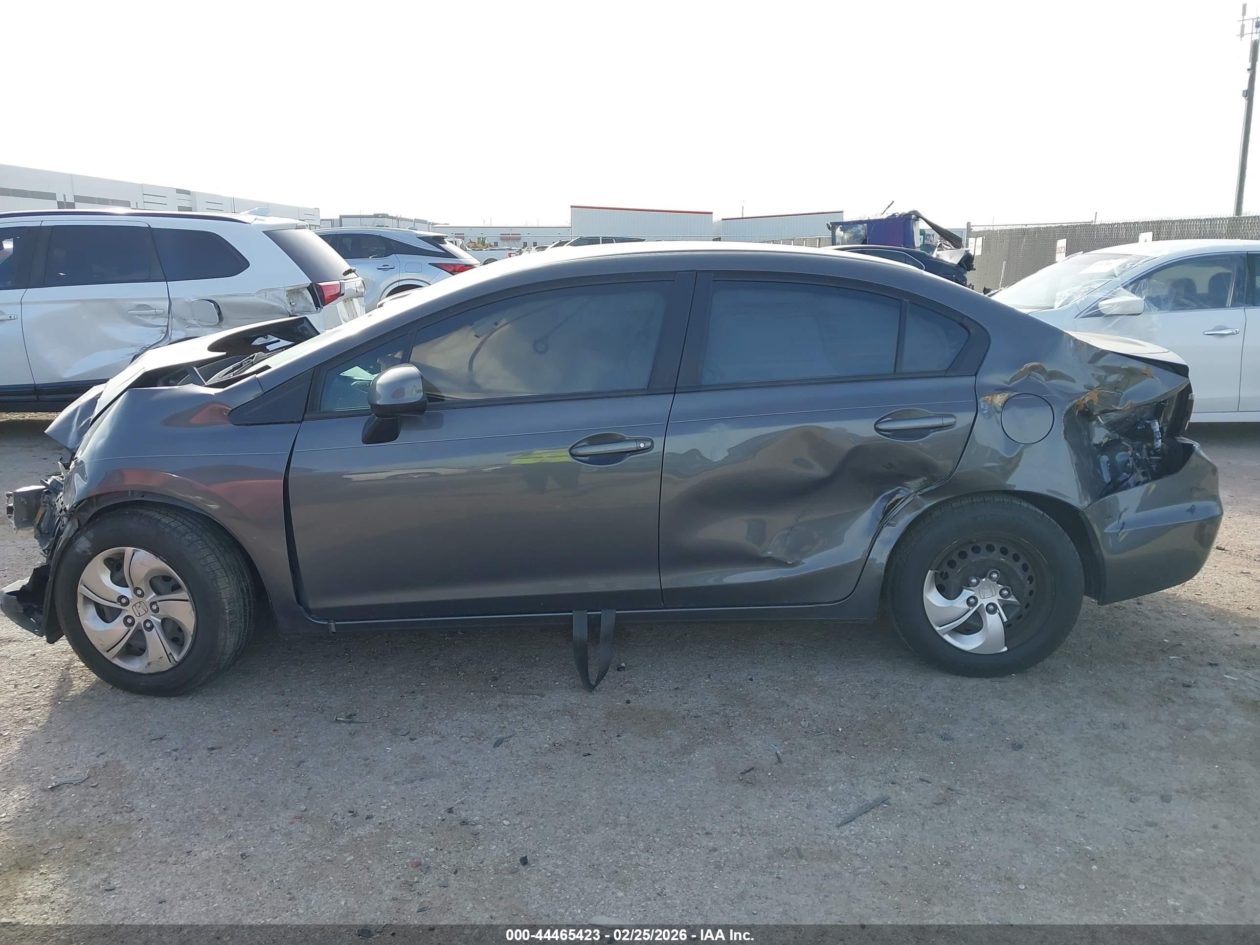 2013 Honda Civic Lx Gray vin: 2HGFB2F58DH602540