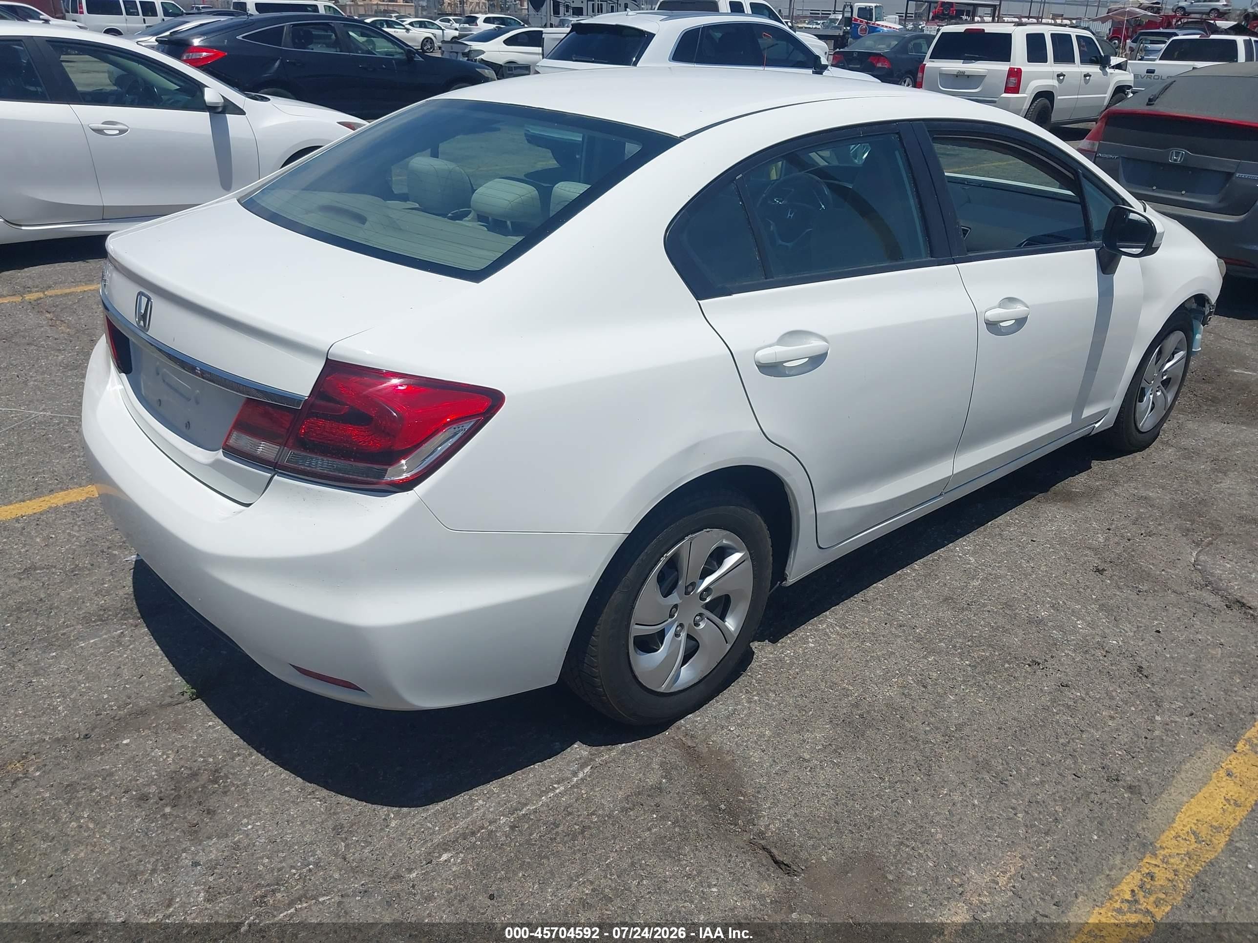 2014 Honda Civic Lx White vin: 2HGFB2F58EH504853