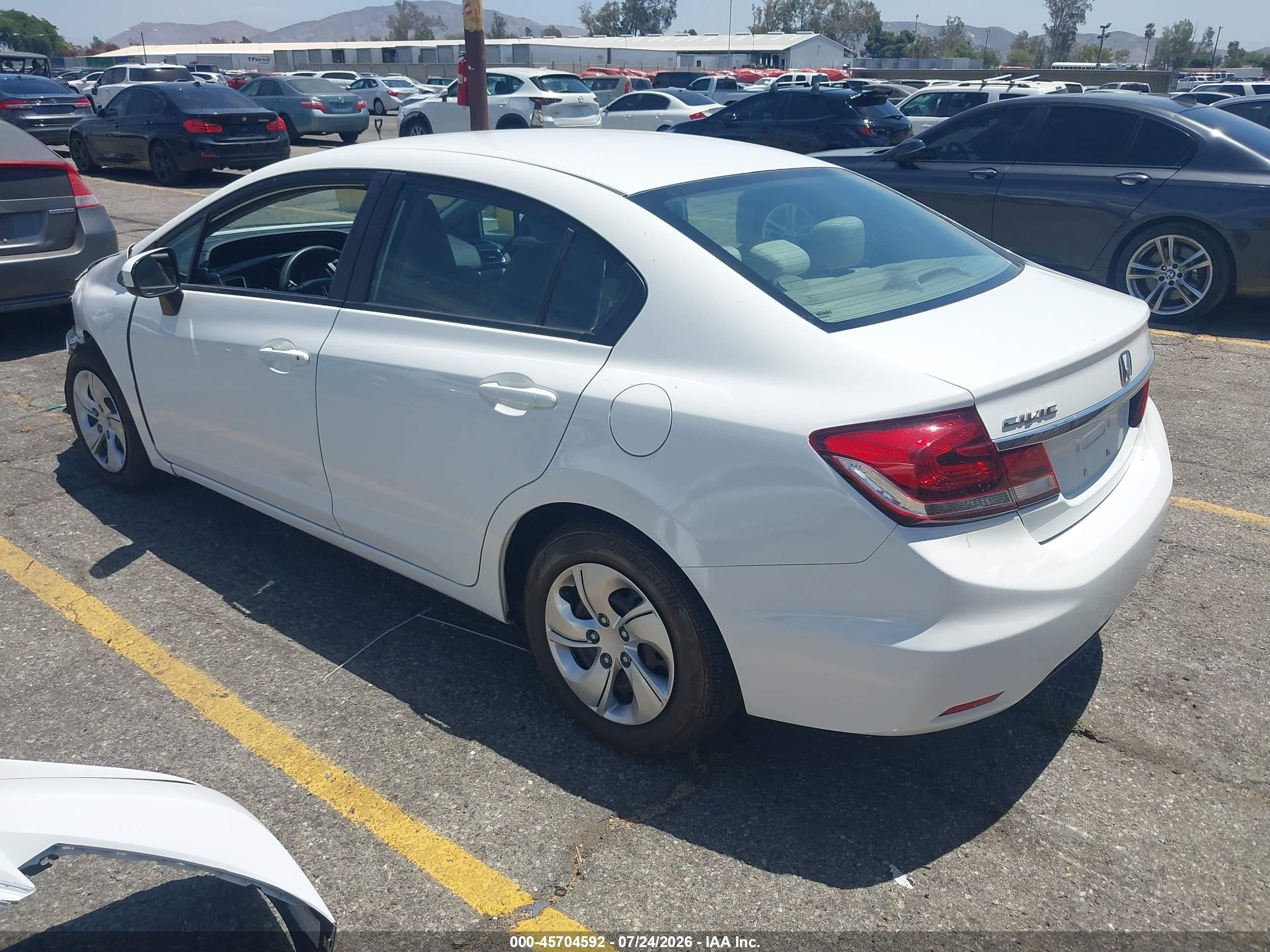 2014 Honda Civic Lx White vin: 2HGFB2F58EH504853