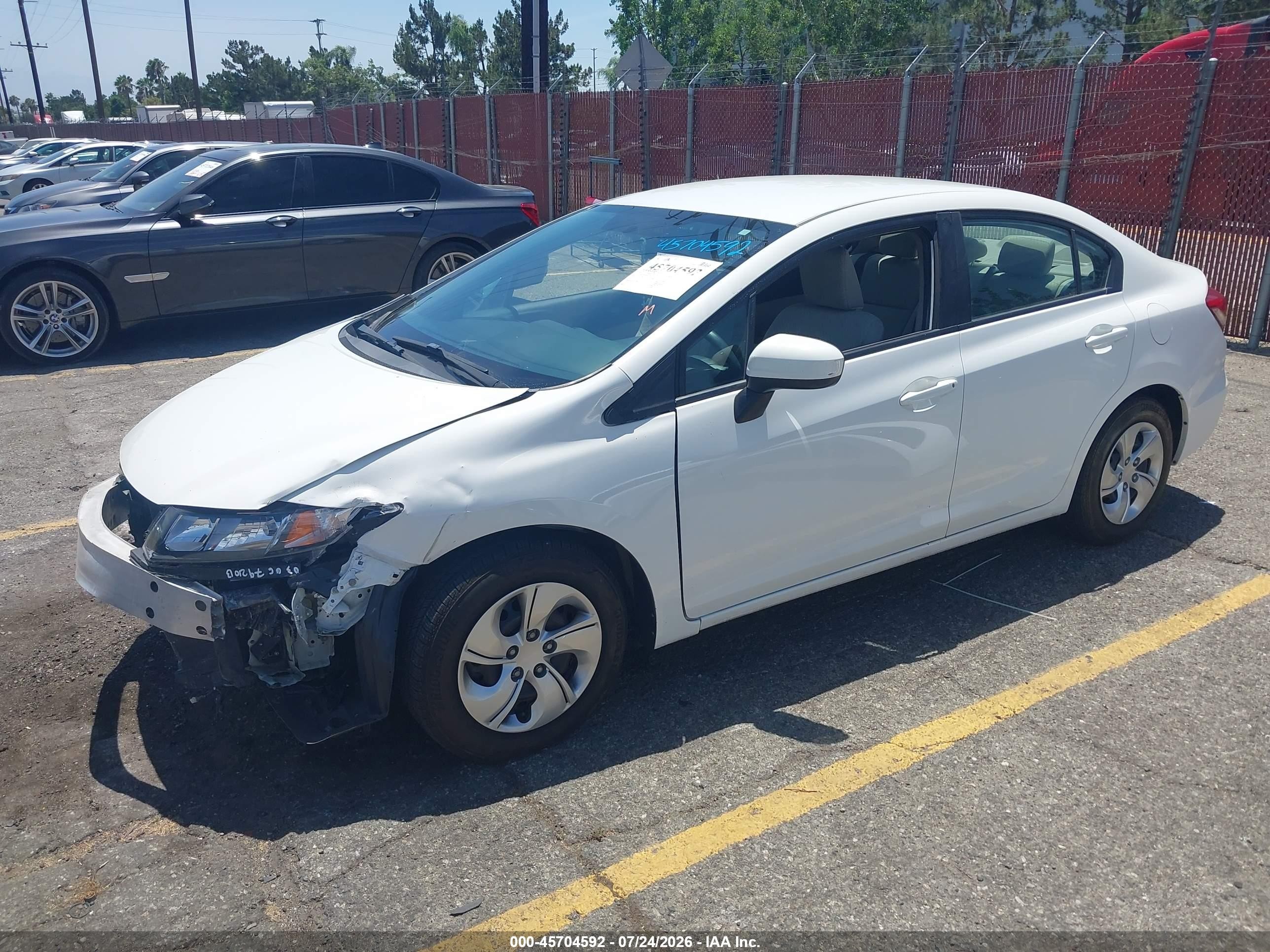 2014 Honda Civic Lx White vin: 2HGFB2F58EH504853