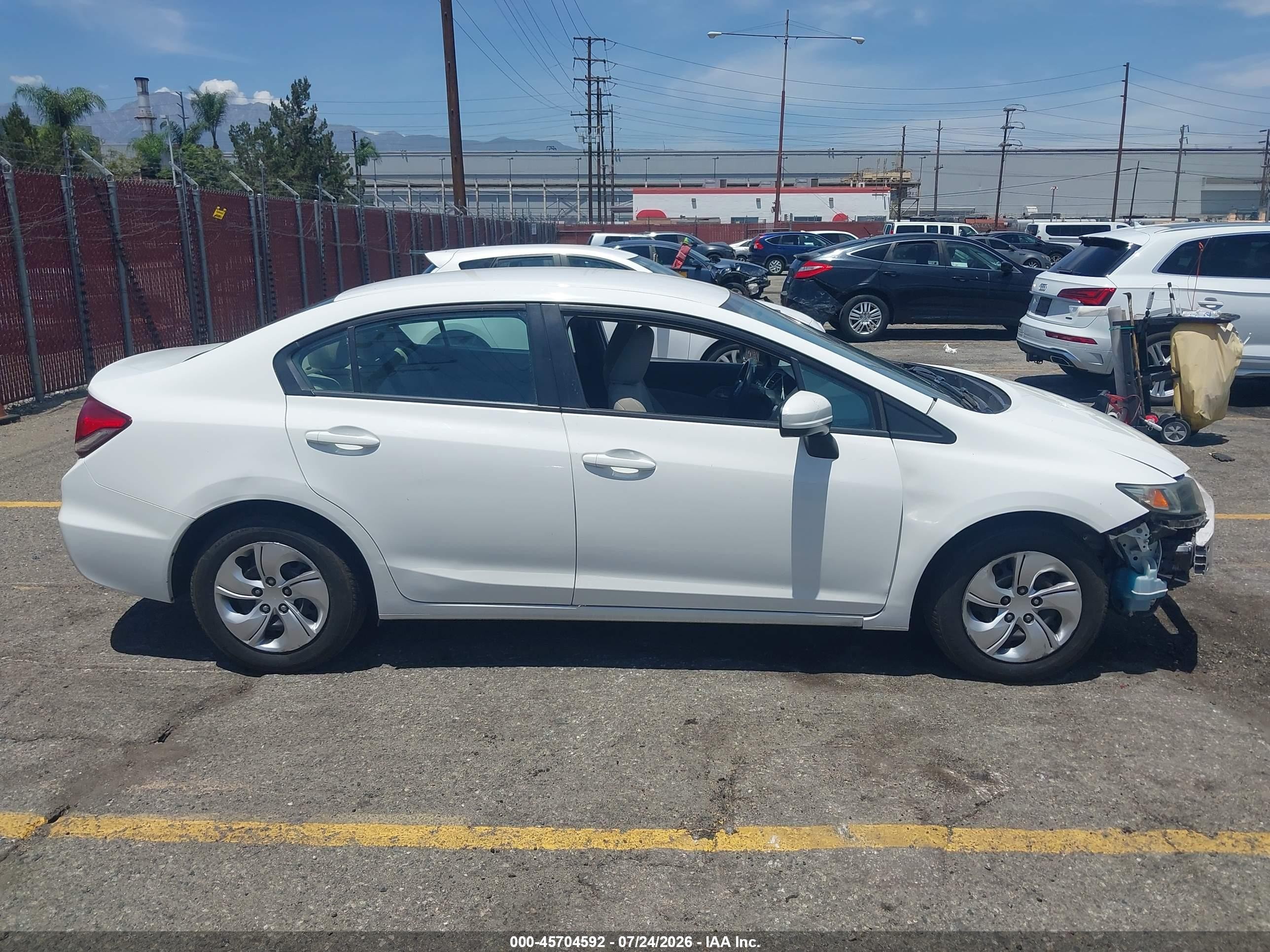 2014 Honda Civic Lx White vin: 2HGFB2F58EH504853