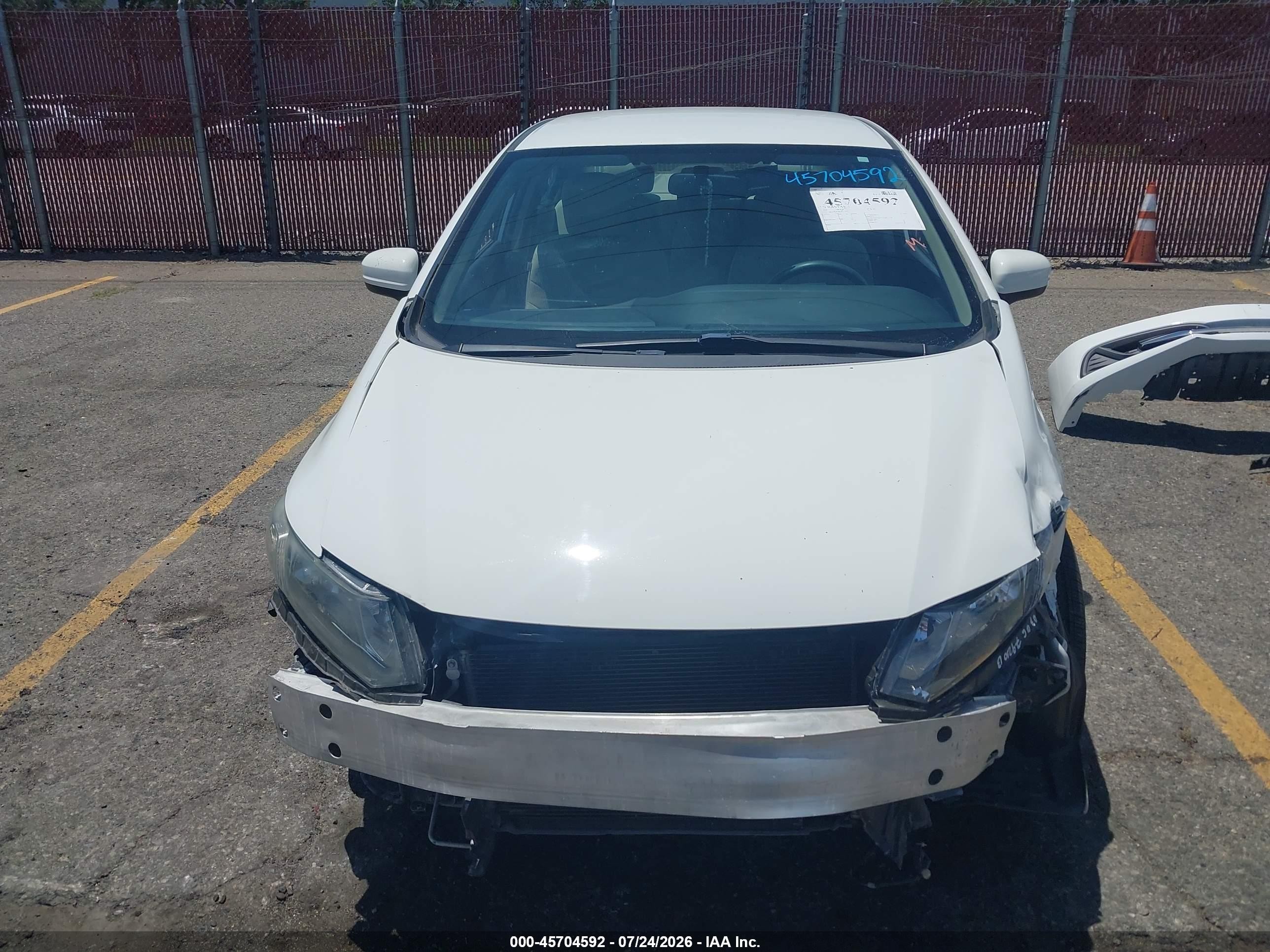 2014 Honda Civic Lx White vin: 2HGFB2F58EH504853