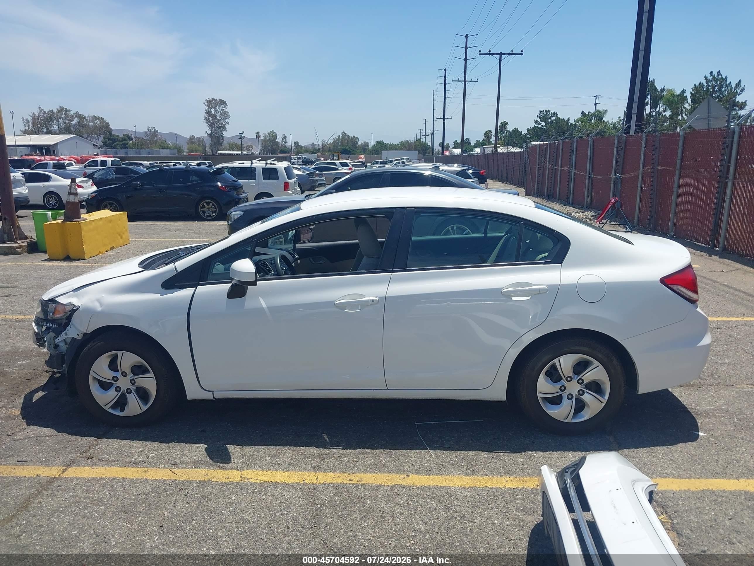 2014 Honda Civic Lx White vin: 2HGFB2F58EH504853