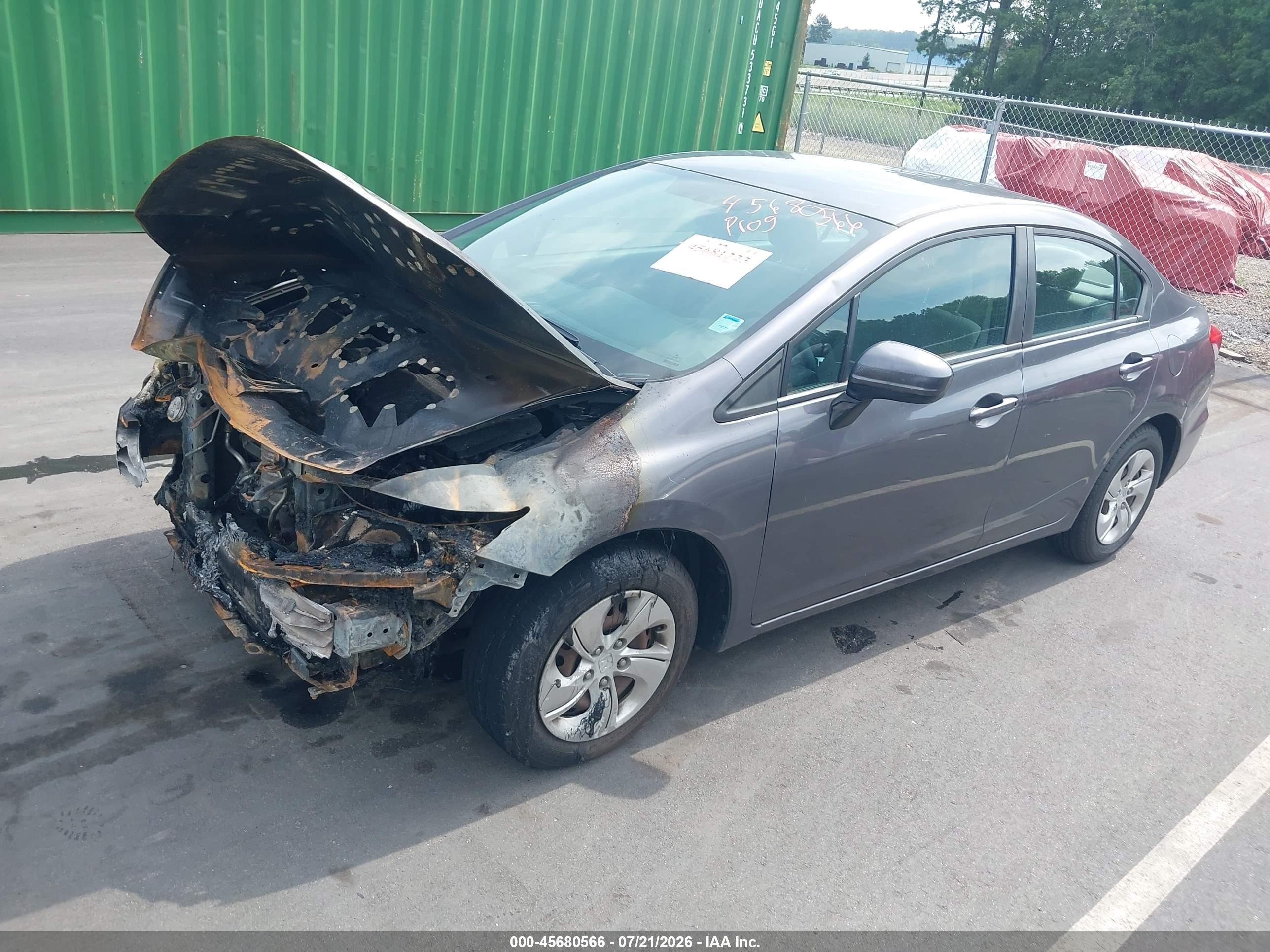 2014 Honda Civic Lx Gray vin: 2HGFB2F58EH532409