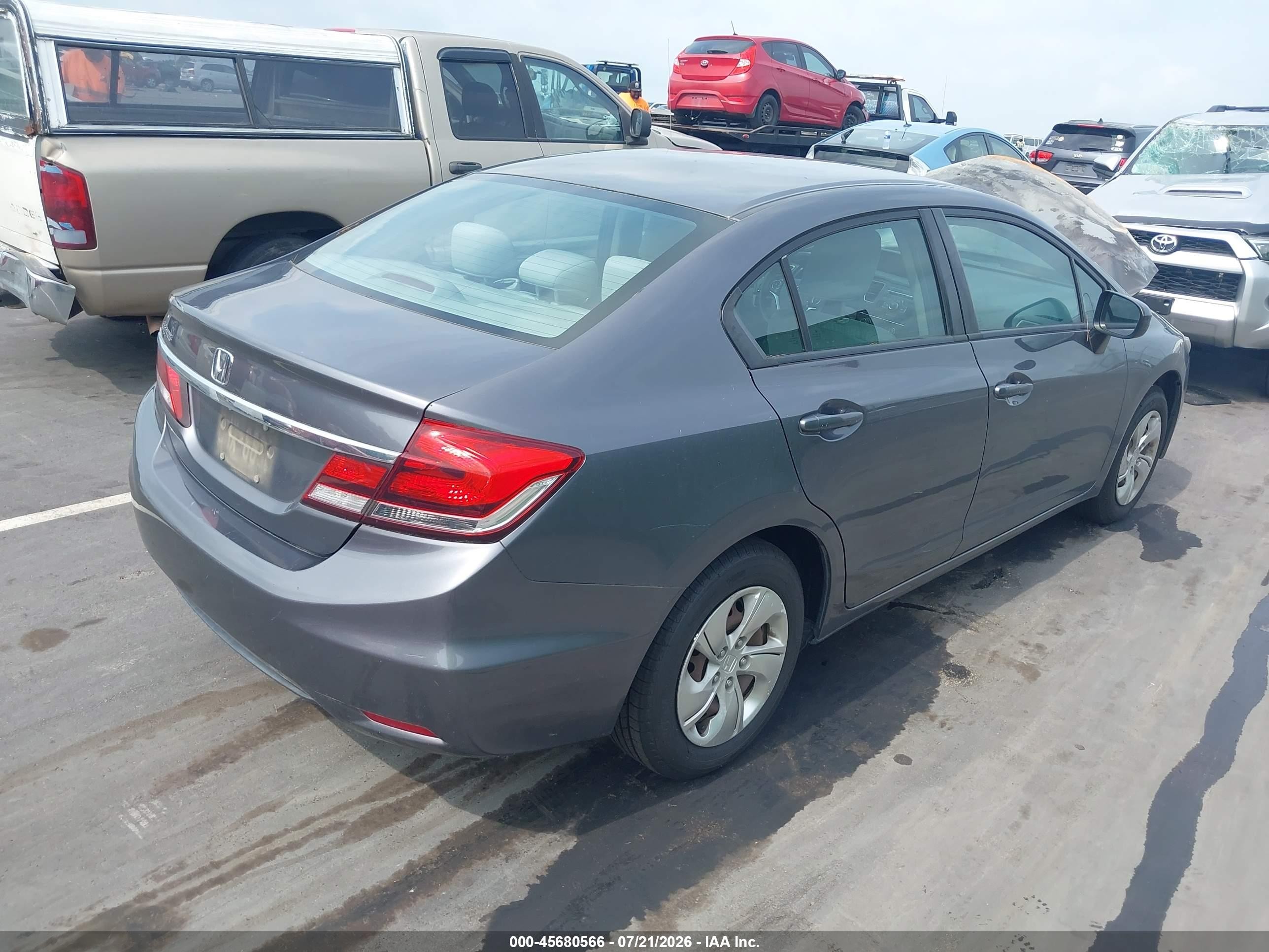 2014 Honda Civic Lx Gray vin: 2HGFB2F58EH532409