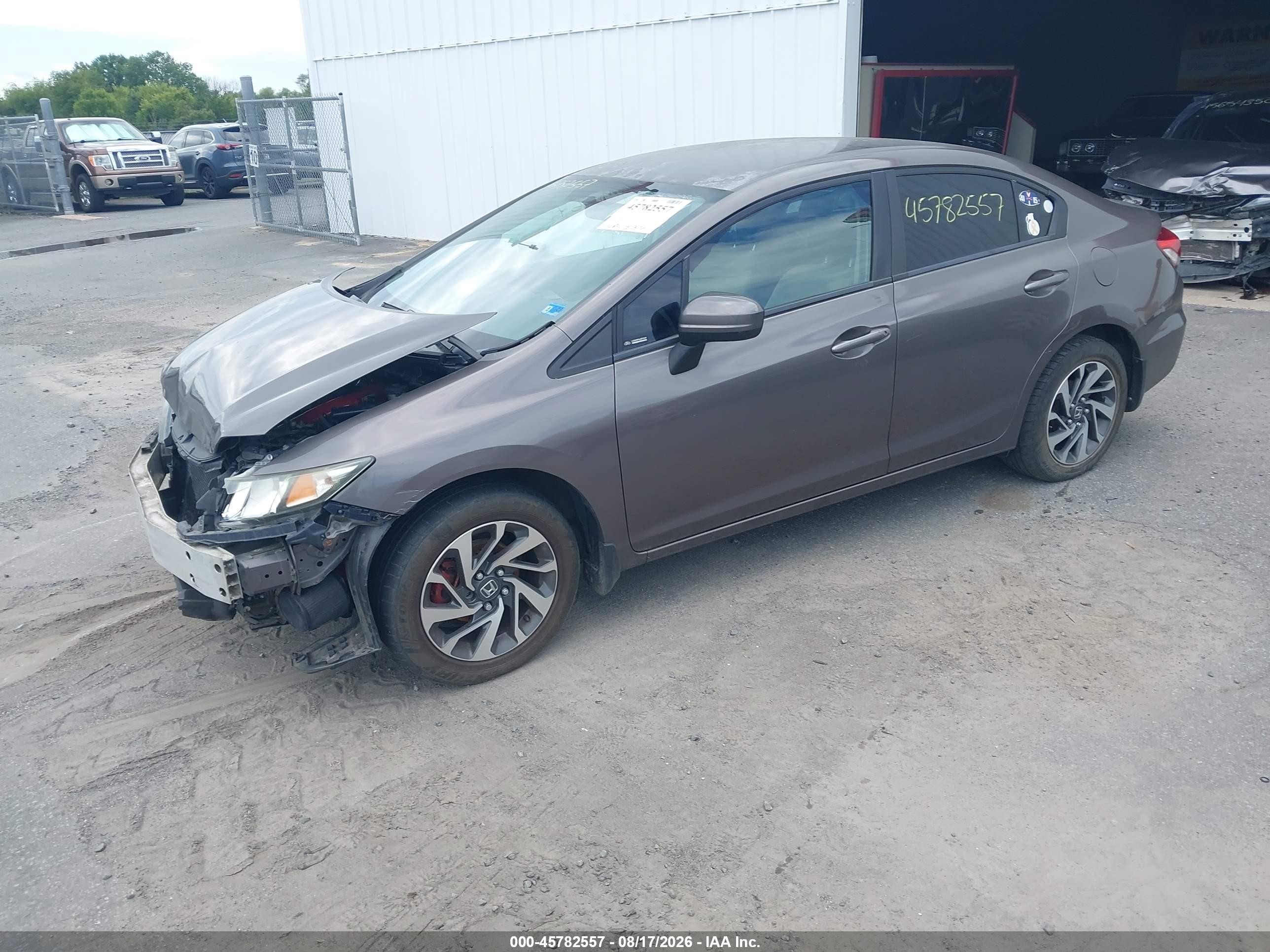 2014 Honda Civic Lx Gray vin: 2HGFB2F58EH533723