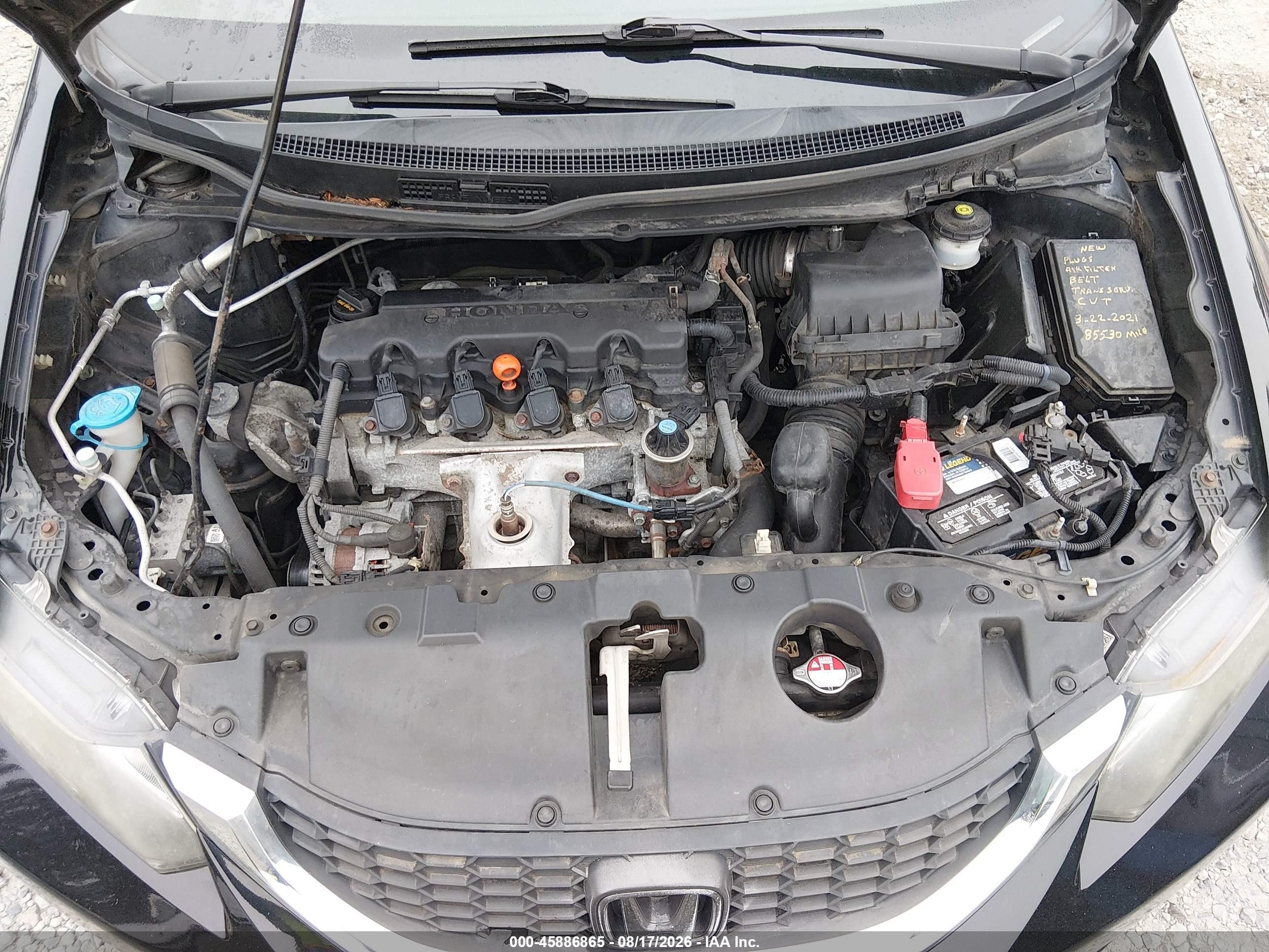 2014 Honda Civic Lx Black vin: 2HGFB2F58EH536282