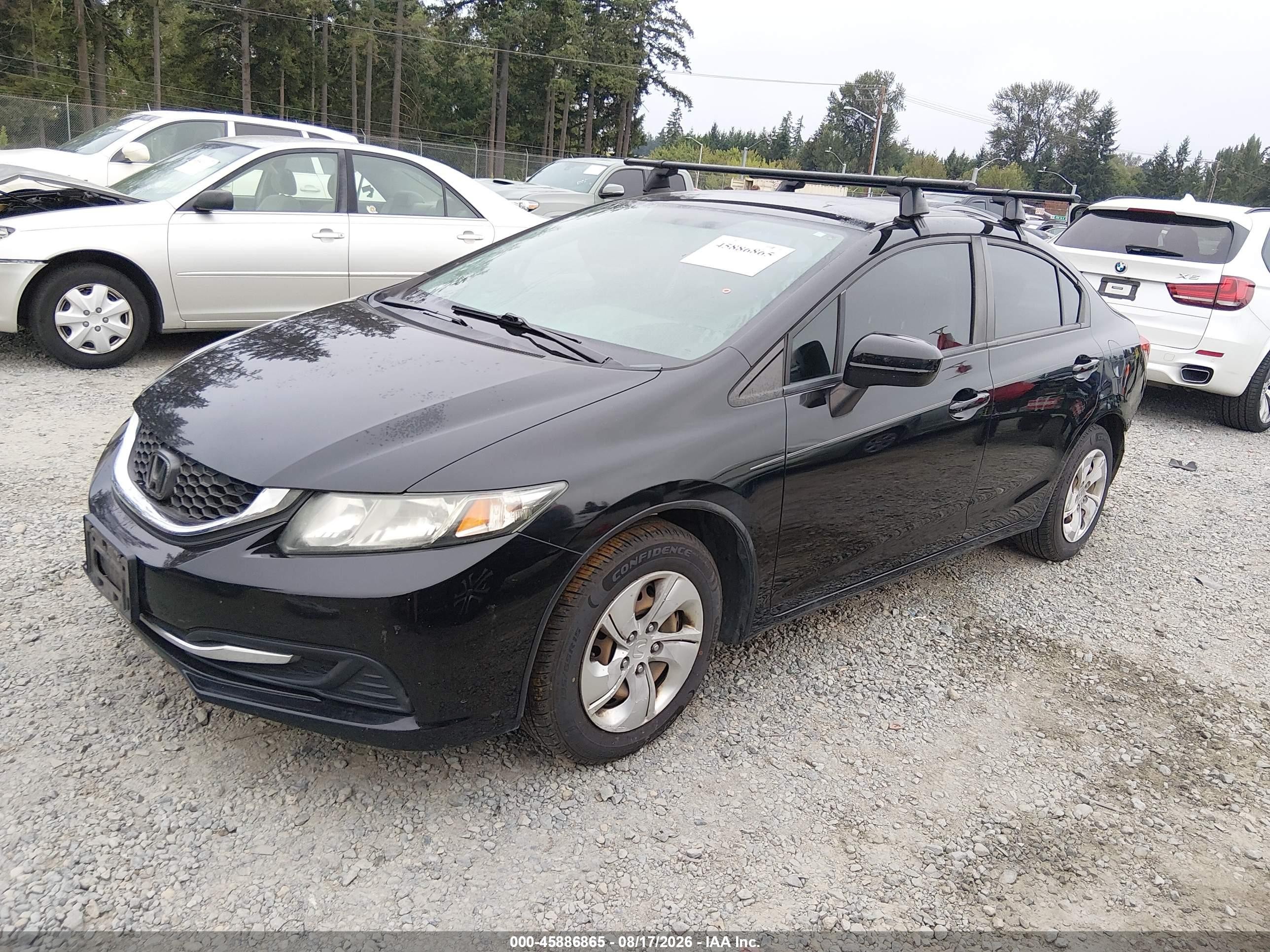2014 Honda Civic Lx Black vin: 2HGFB2F58EH536282