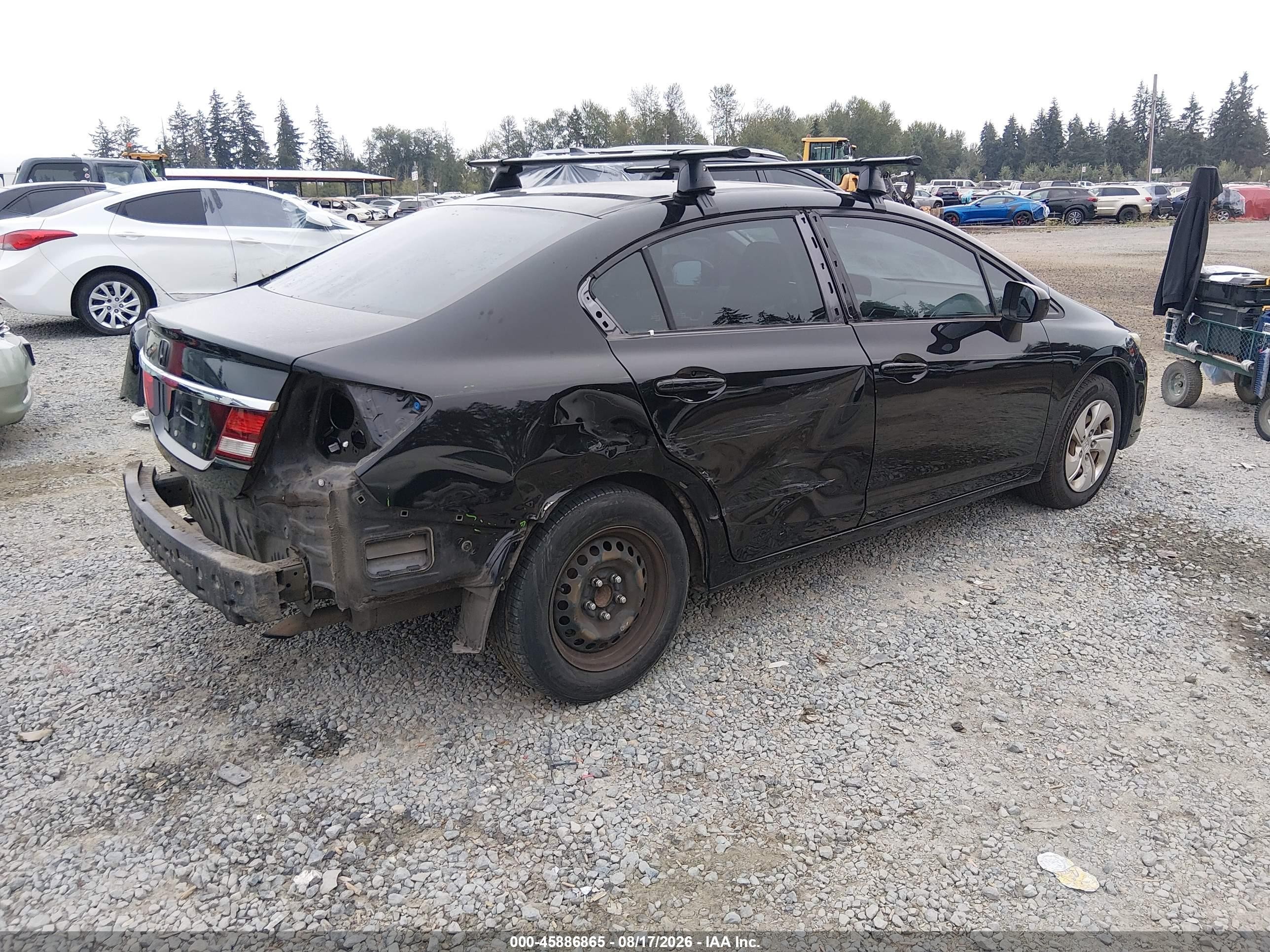 2014 Honda Civic Lx Black vin: 2HGFB2F58EH536282