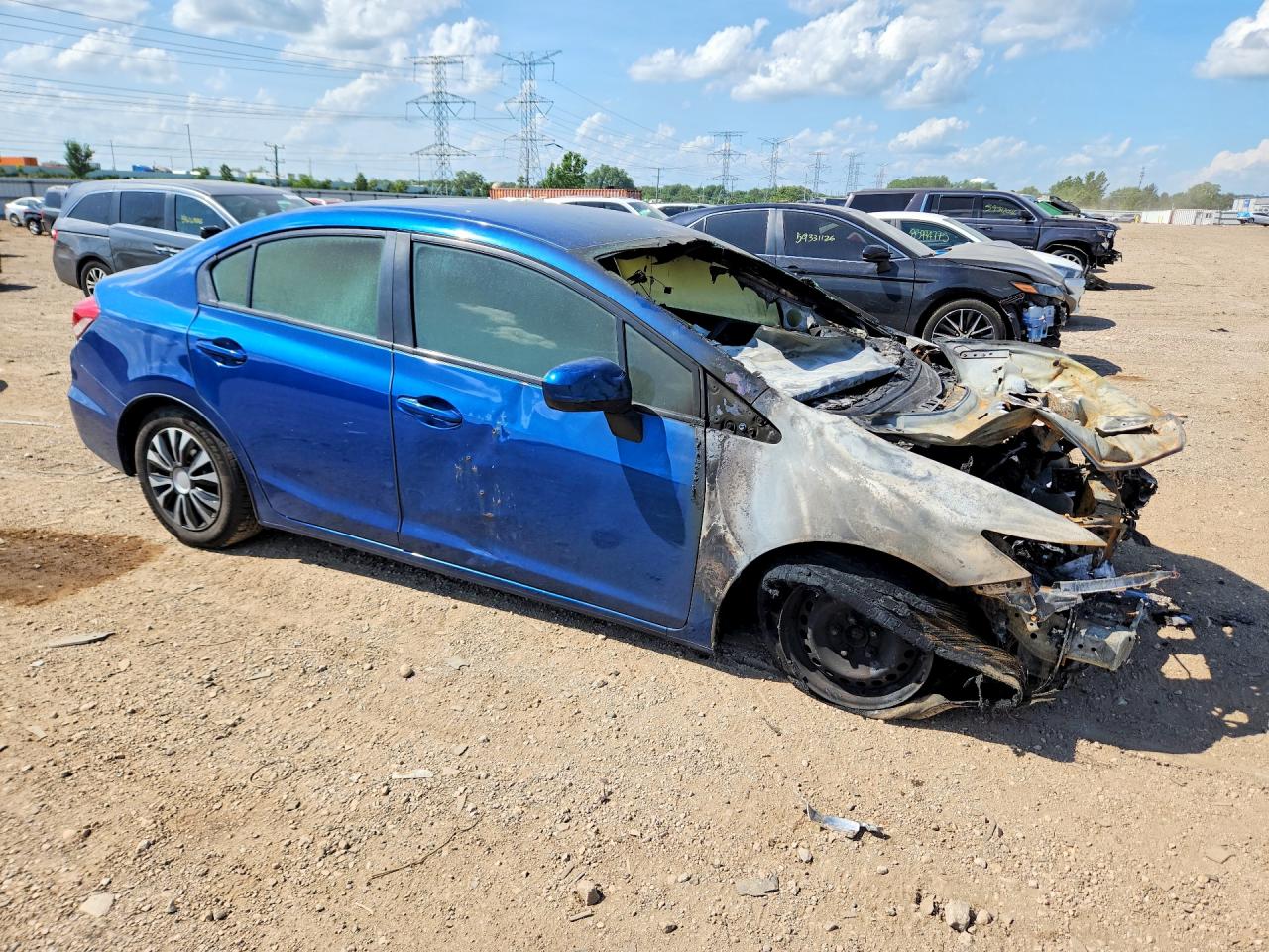 2014 Honda Civic Lx Blue vin: 2HGFB2F58EH551414