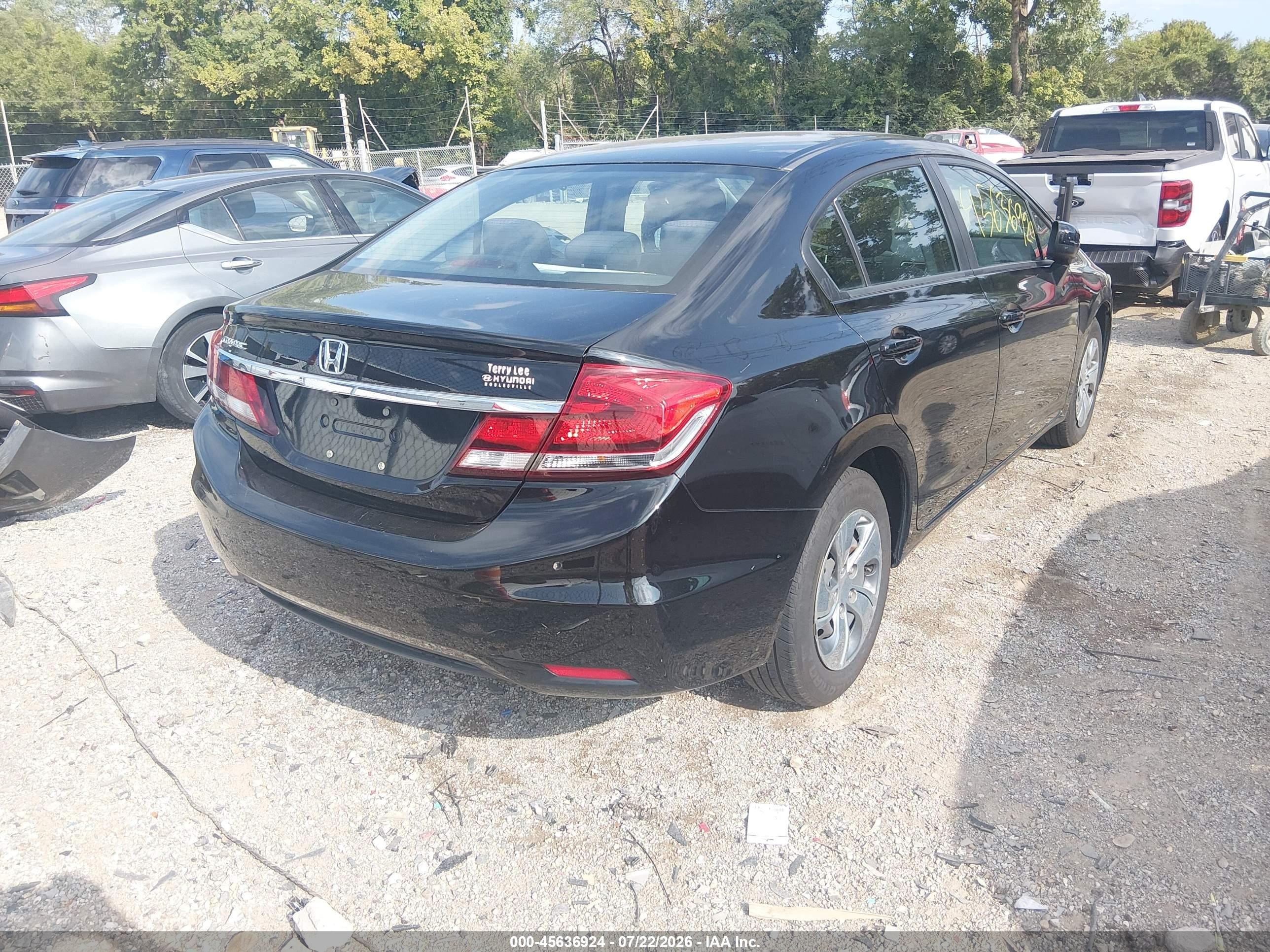 2014 Honda Civic Lx Black vin: 2HGFB2F58EH558105