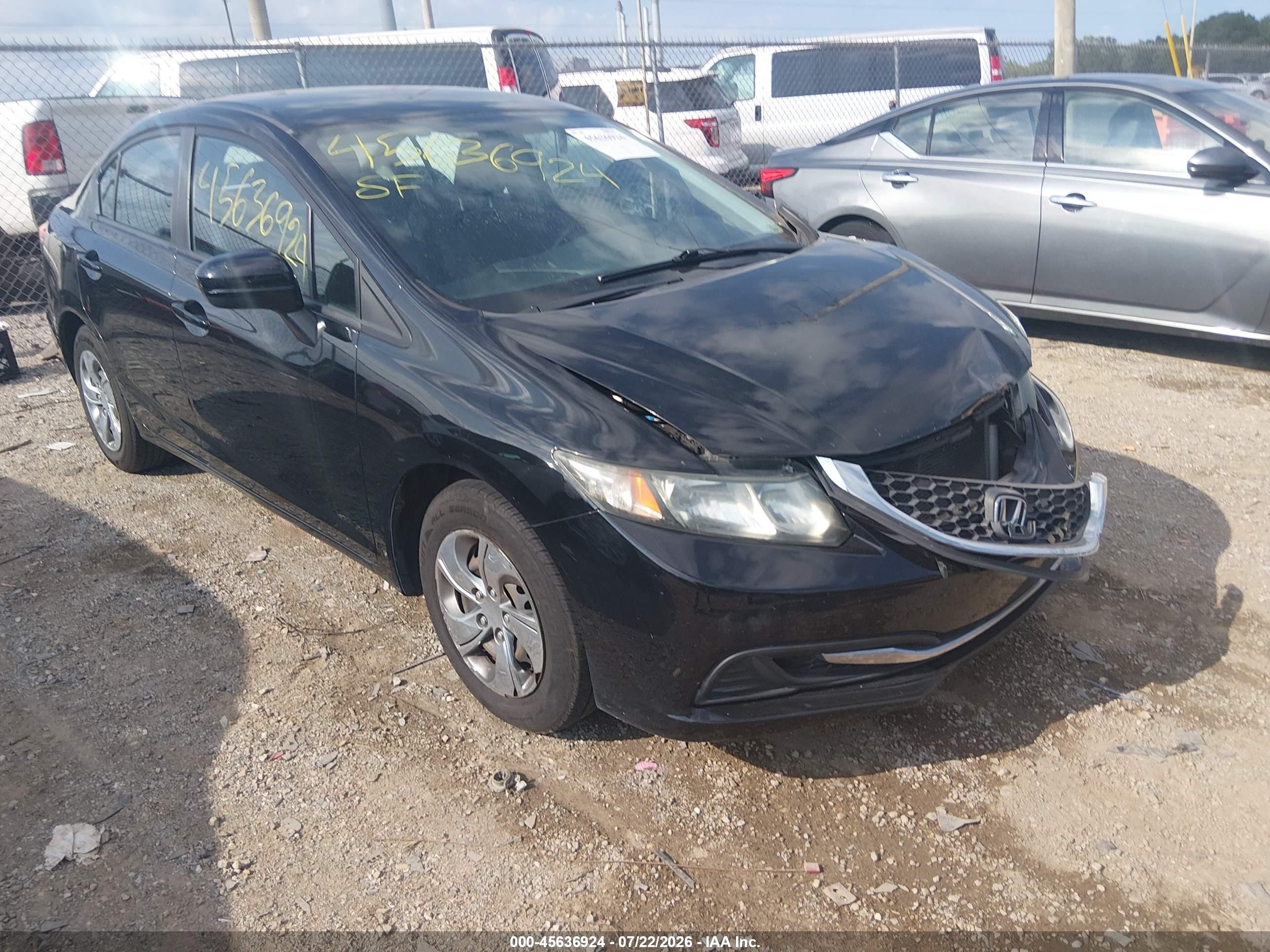 2014 Honda Civic Lx Black vin: 2HGFB2F58EH558105