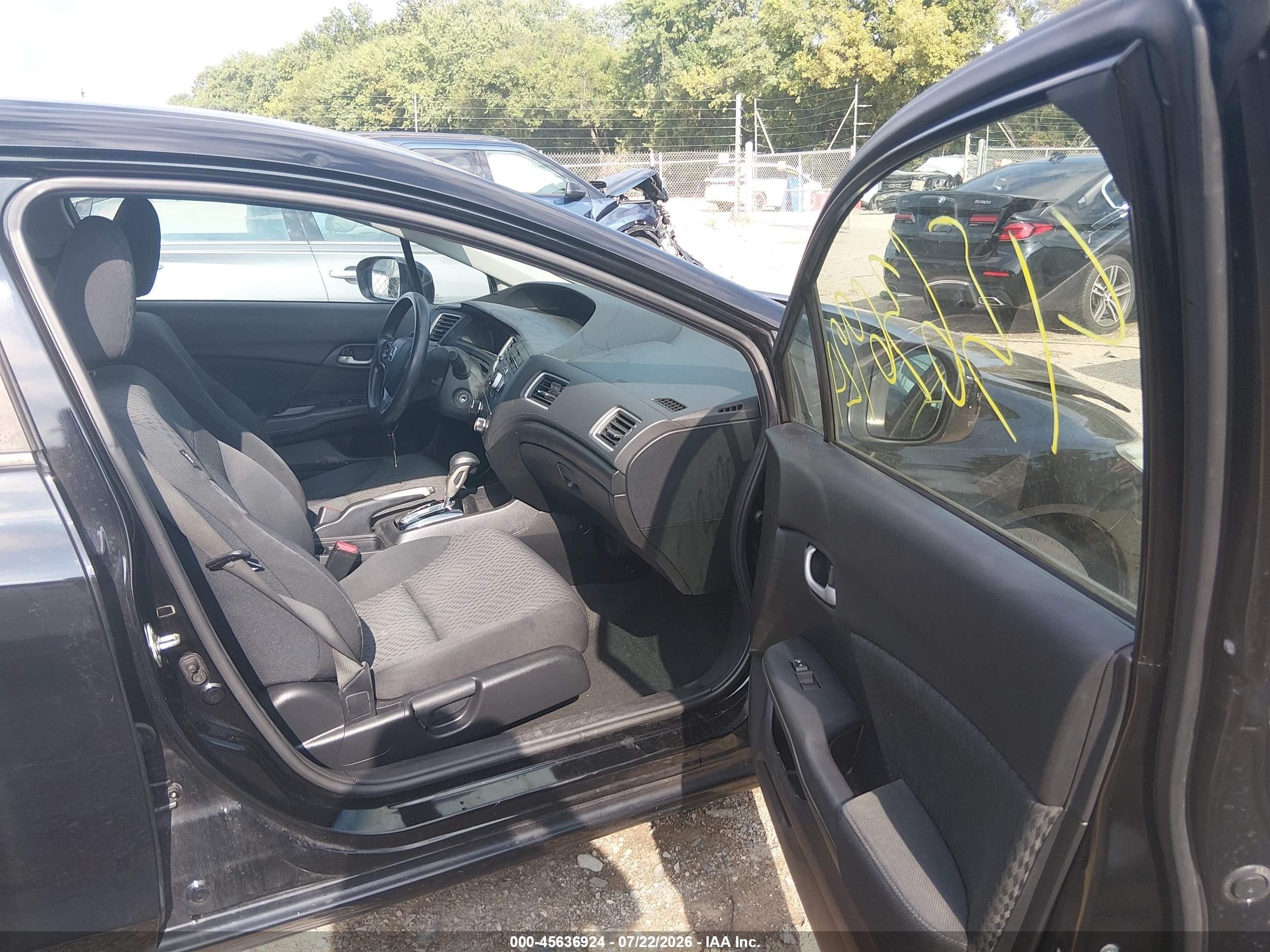 2014 Honda Civic Lx Black vin: 2HGFB2F58EH558105