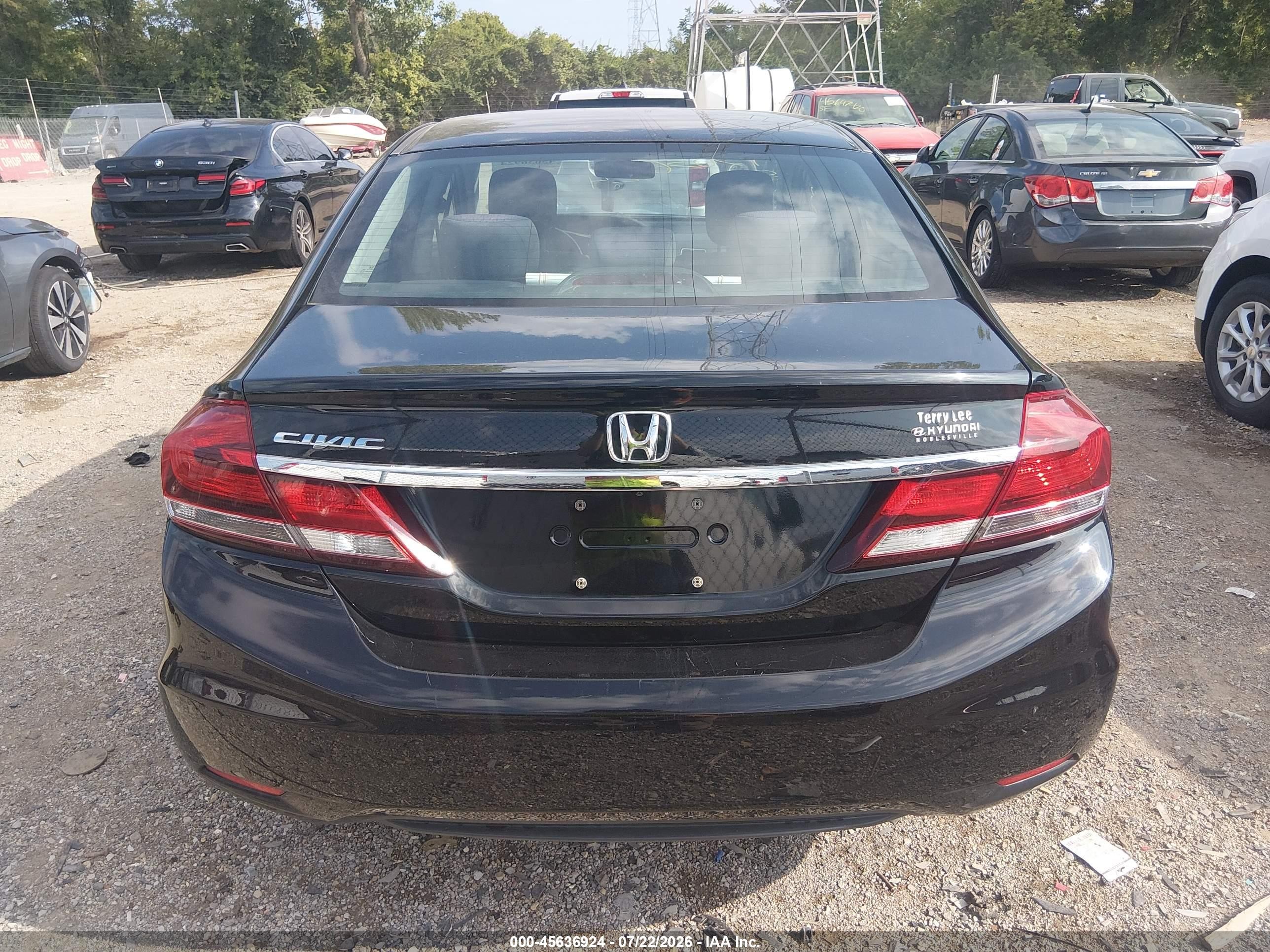 2014 Honda Civic Lx Black vin: 2HGFB2F58EH558105