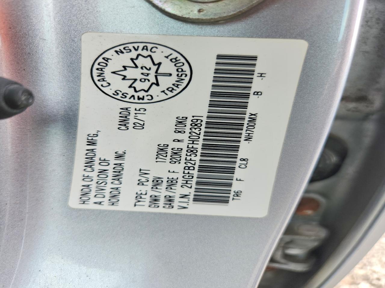 2015 Honda Civic Lx Серебряный vin: 2HGFB2F58FH023891