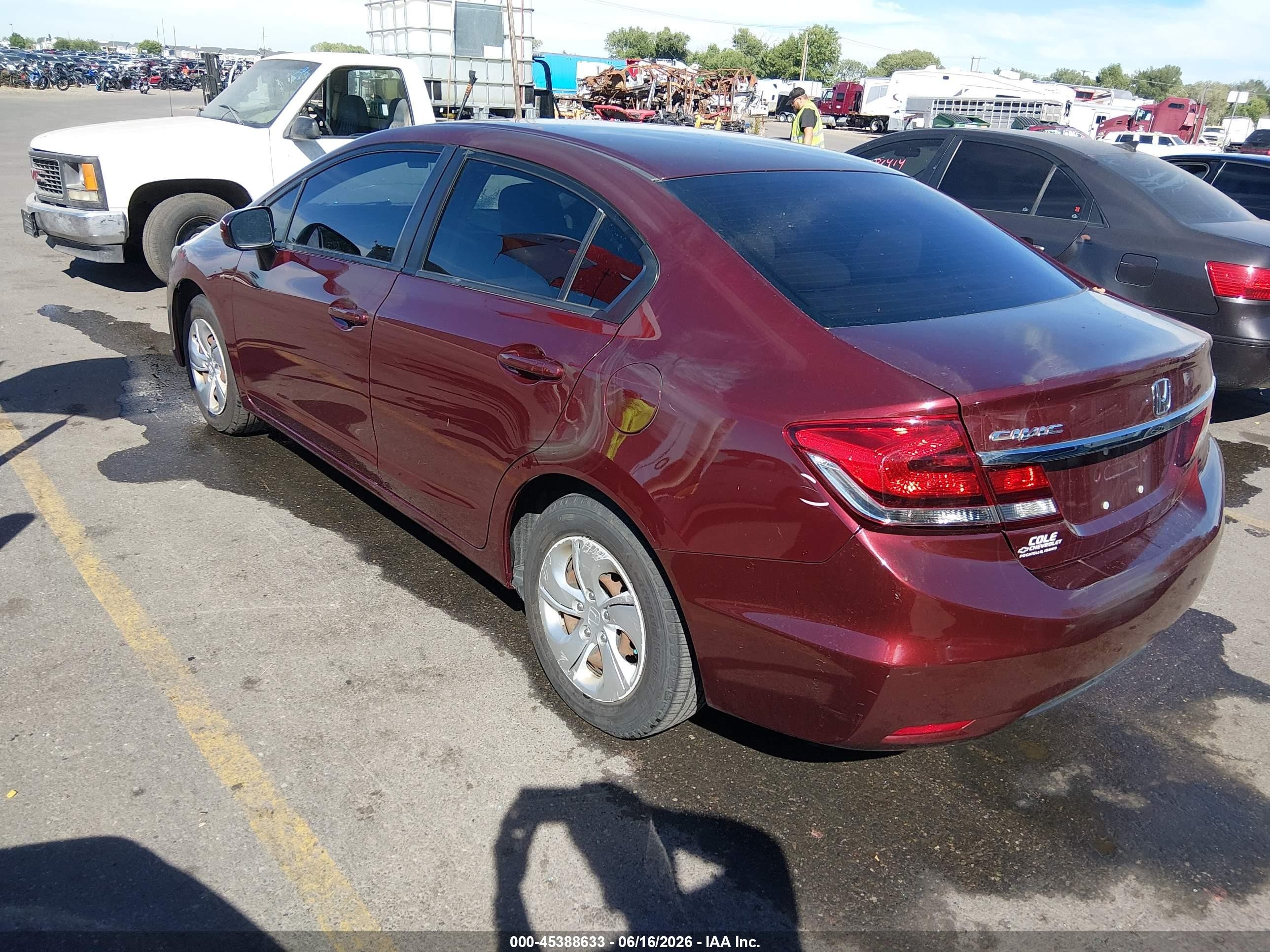 2015 Honda Civic Lx Burgundy vin: 2HGFB2F58FH531553