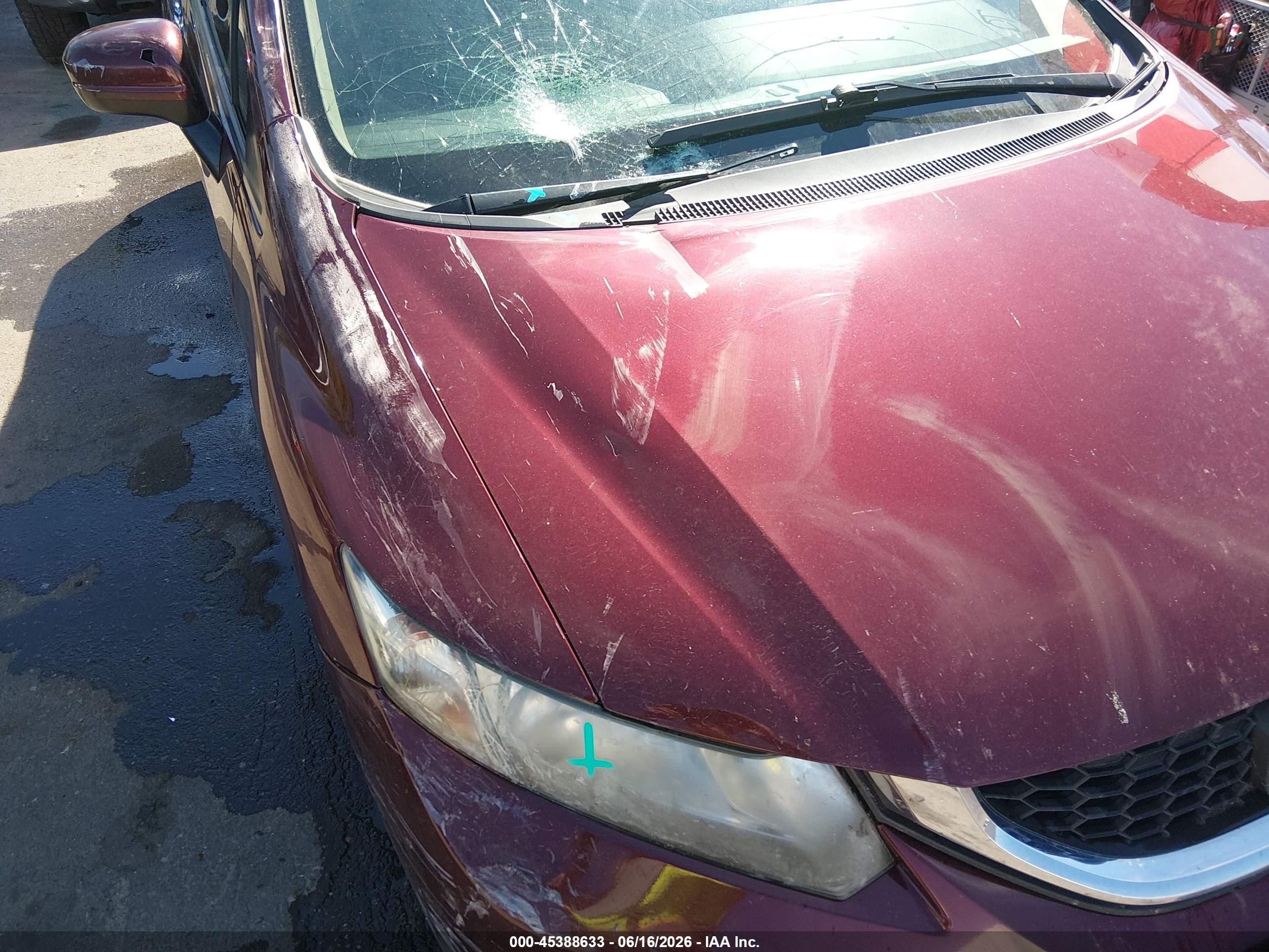 2015 Honda Civic Lx Burgundy vin: 2HGFB2F58FH531553