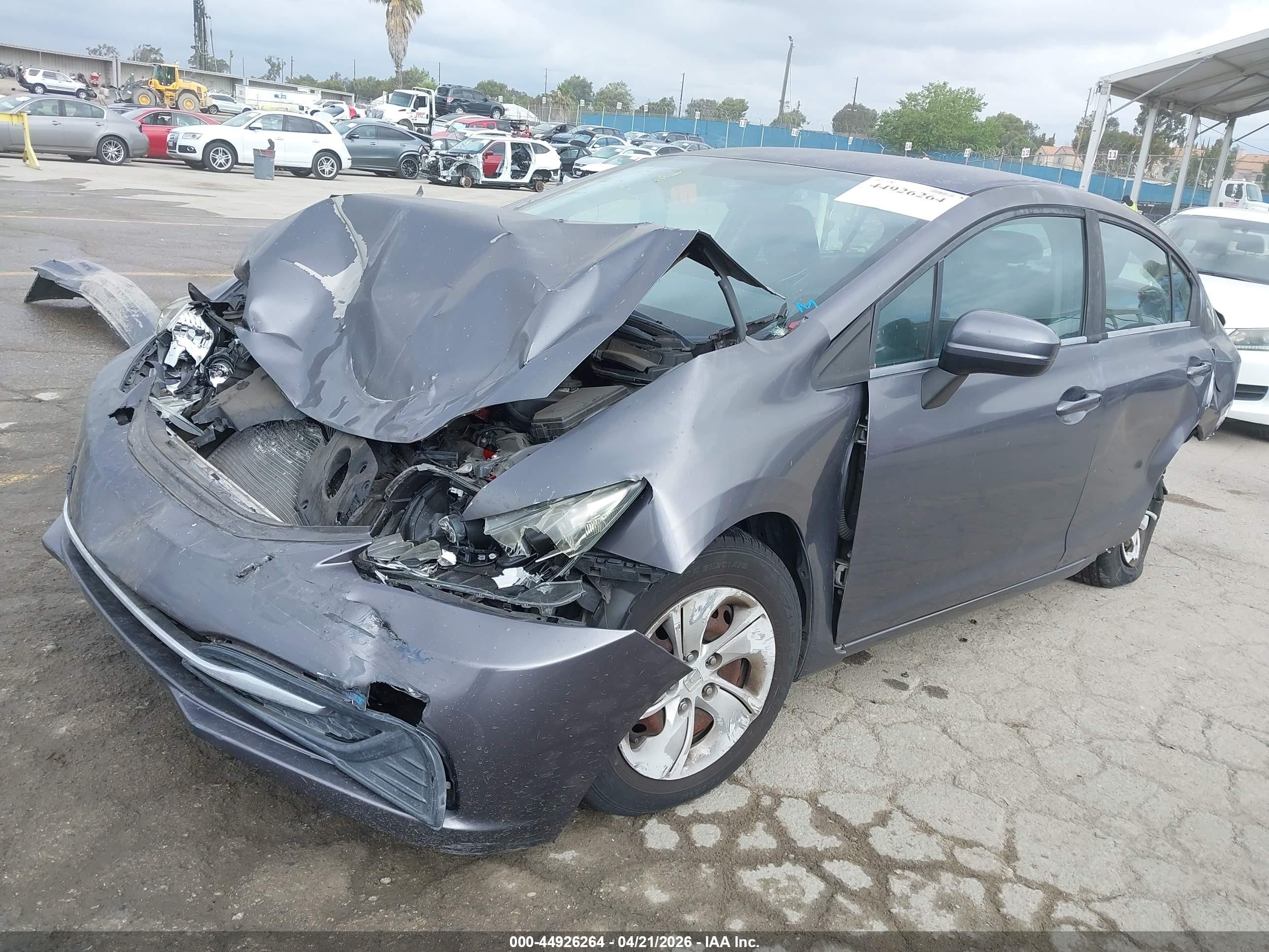 2015 Honda Civic Lx Gray vin: 2HGFB2F58FH538258