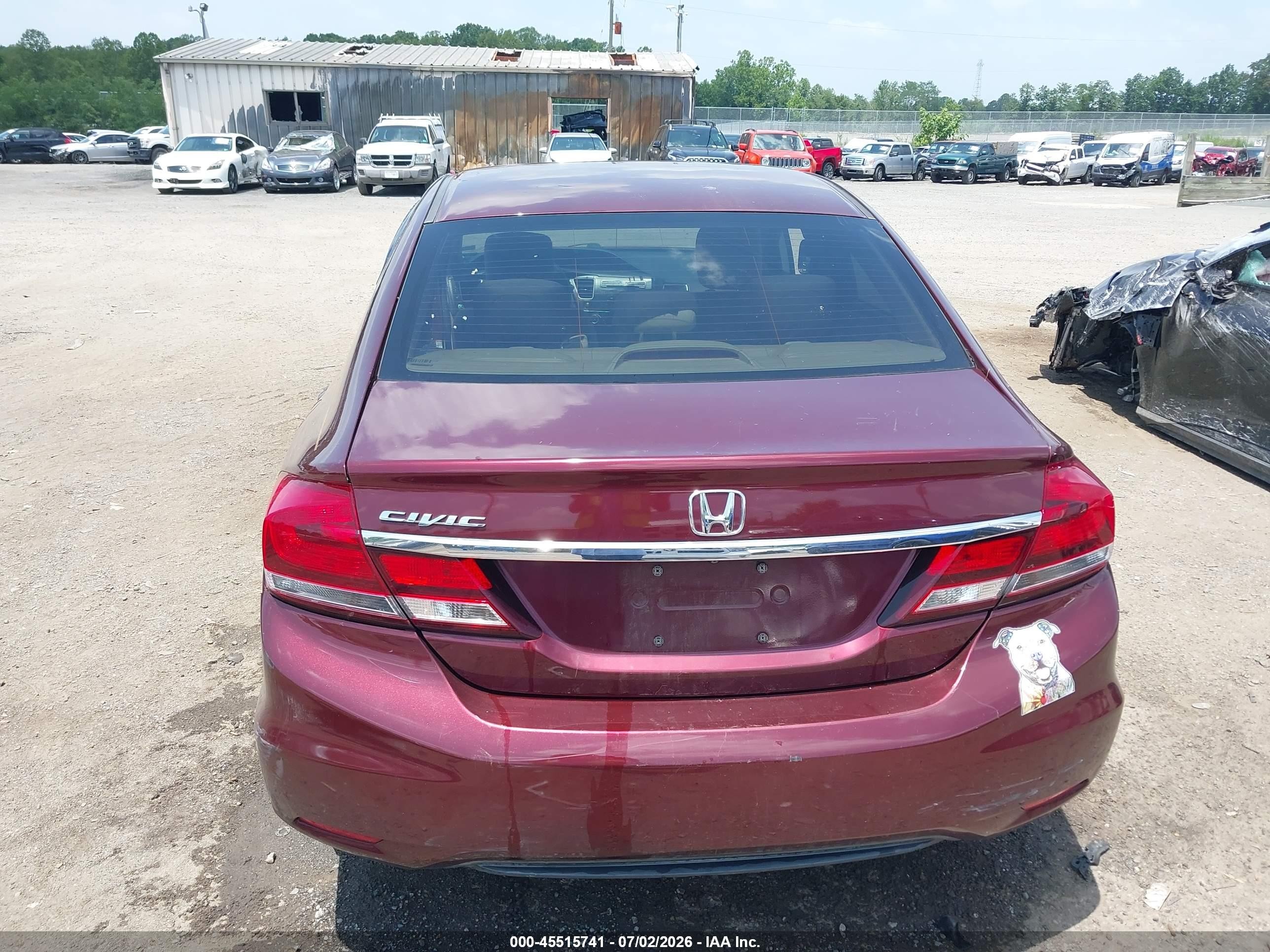 2015 Honda Civic Lx Burgundy vin: 2HGFB2F58FH540303