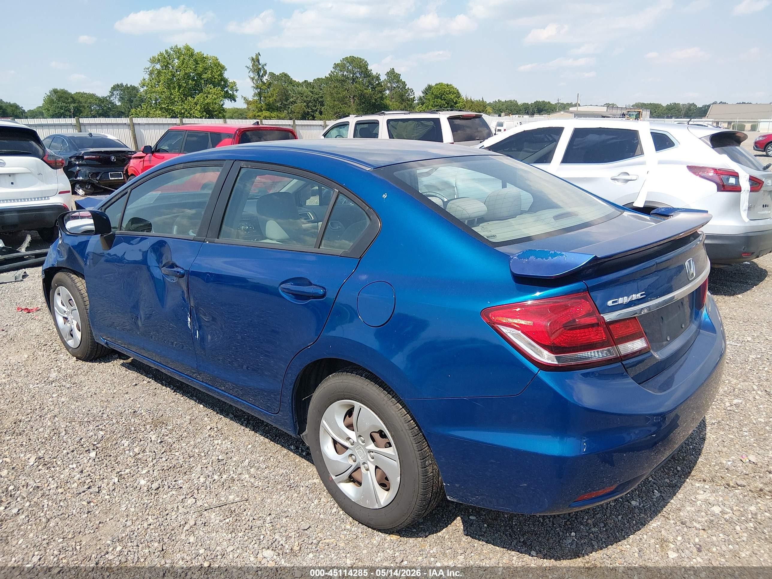 2015 Honda Civic Lx Синий vin: 2HGFB2F58FH546229