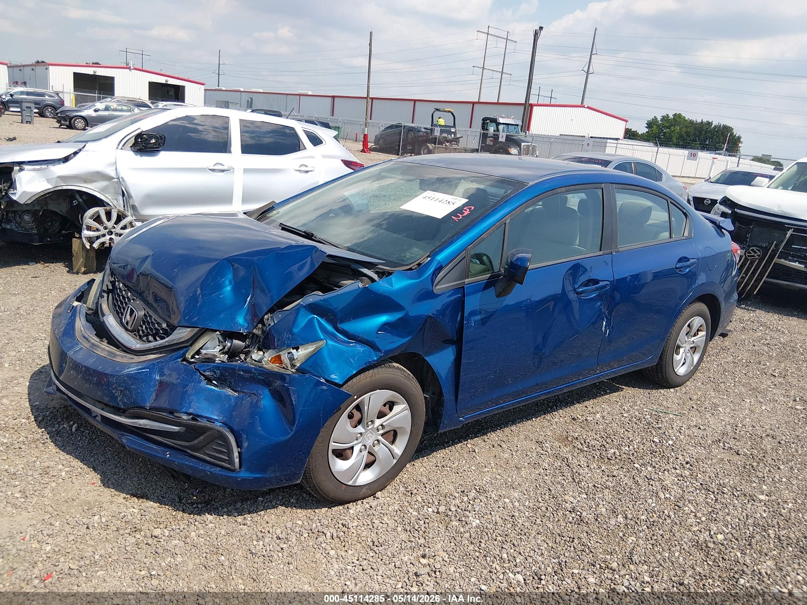 2015 Honda Civic Lx Синий vin: 2HGFB2F58FH546229