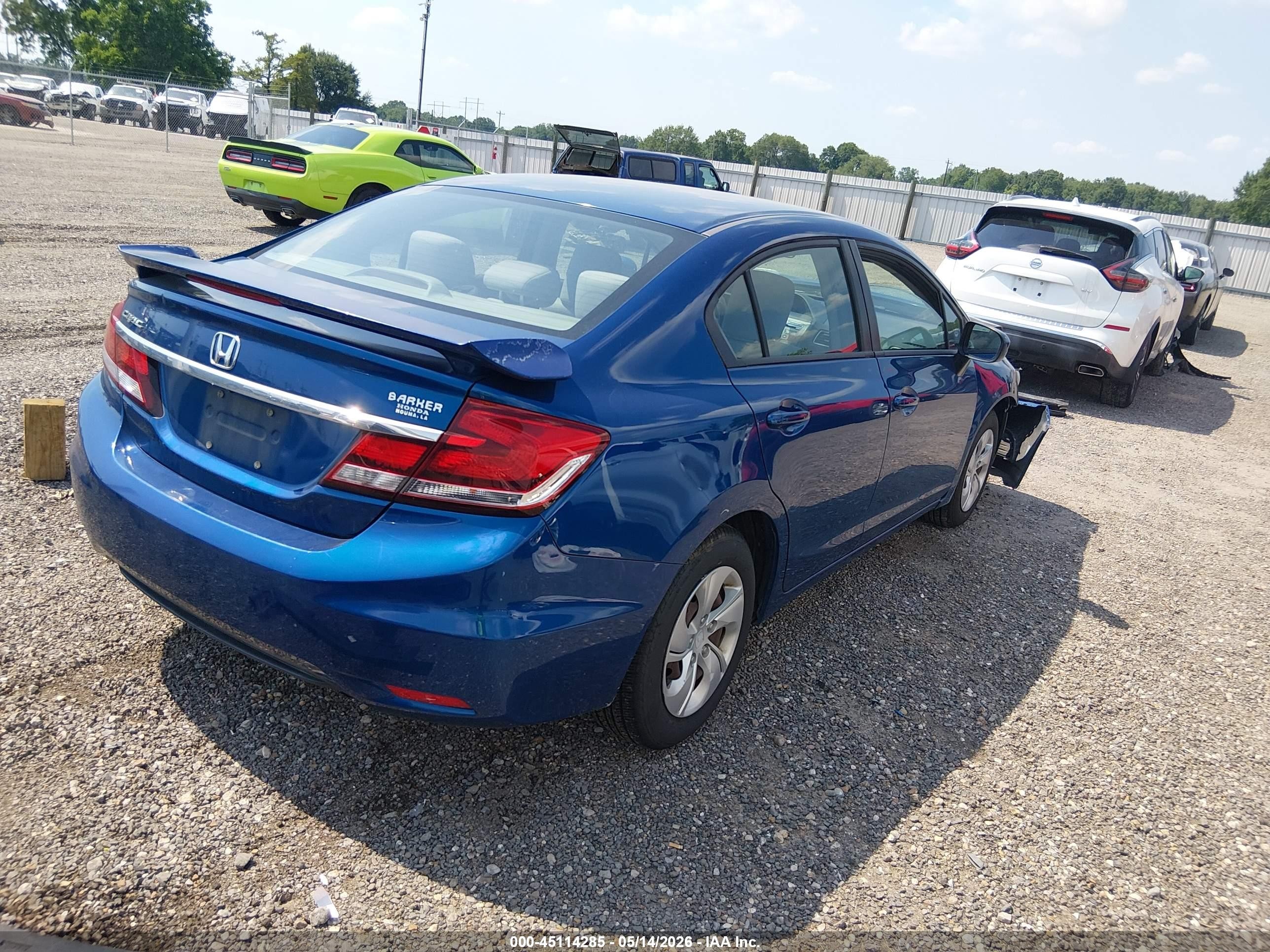 2015 Honda Civic Lx Синий vin: 2HGFB2F58FH546229